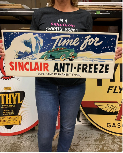 Antique Vintage Style Metal Sign Sinclair Anti Freeze Made in USA Antique Vintage Style Metal Sign Sinclair Anti Freeze Made in USA