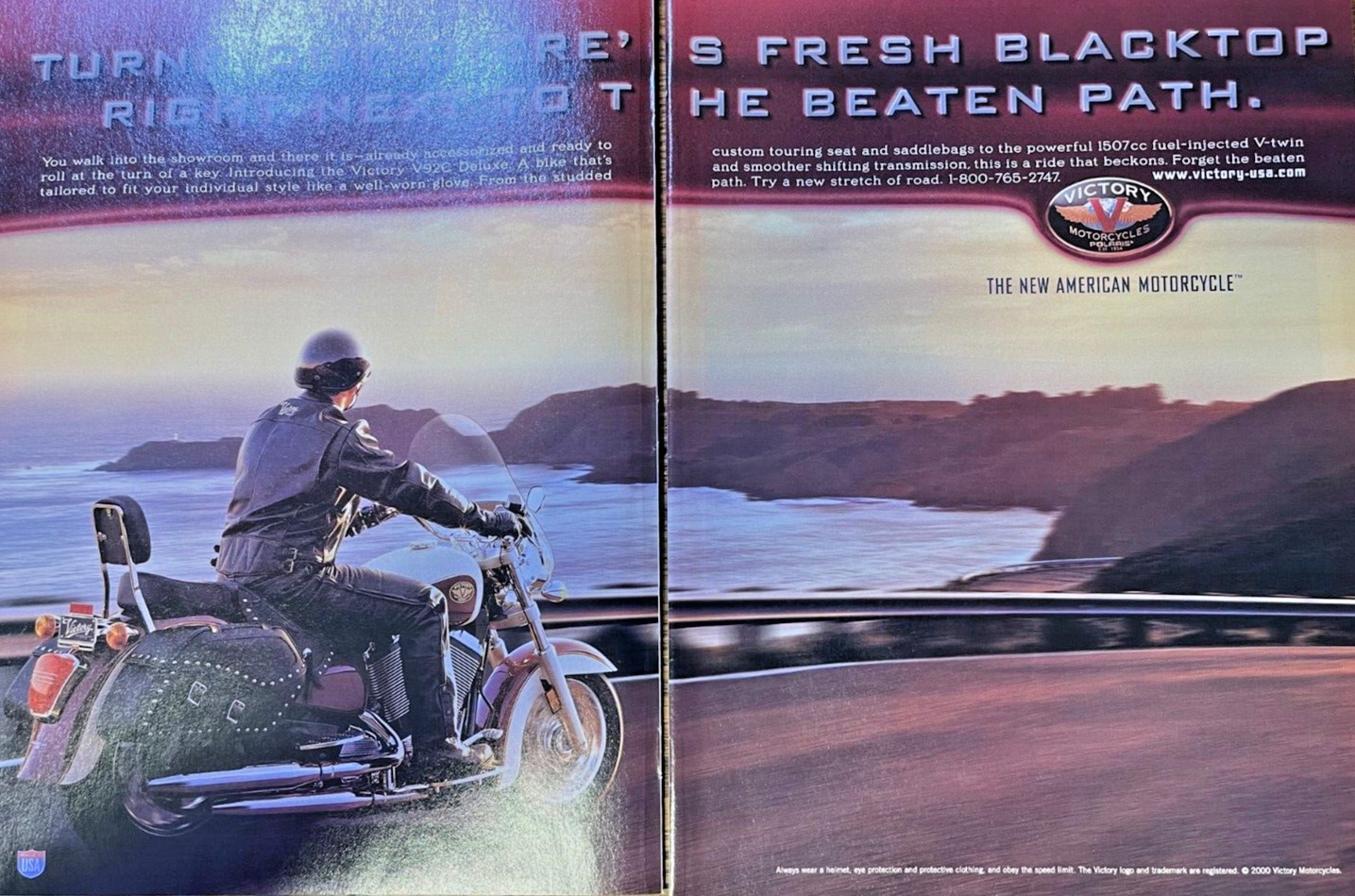 2001 Vintage Magazine Advertisement Victory The New American Motorcycle