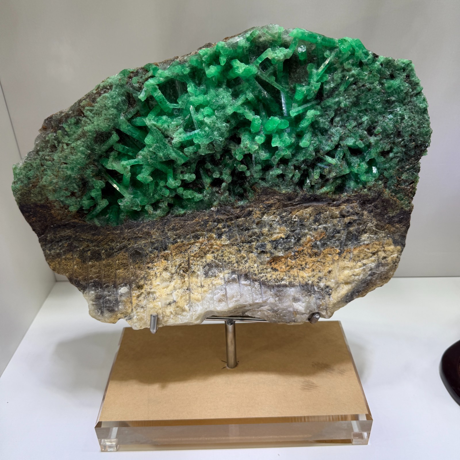 11.9LB Natural emerald raw Crystal Quartz Ore Healing Mineral Specimen+base