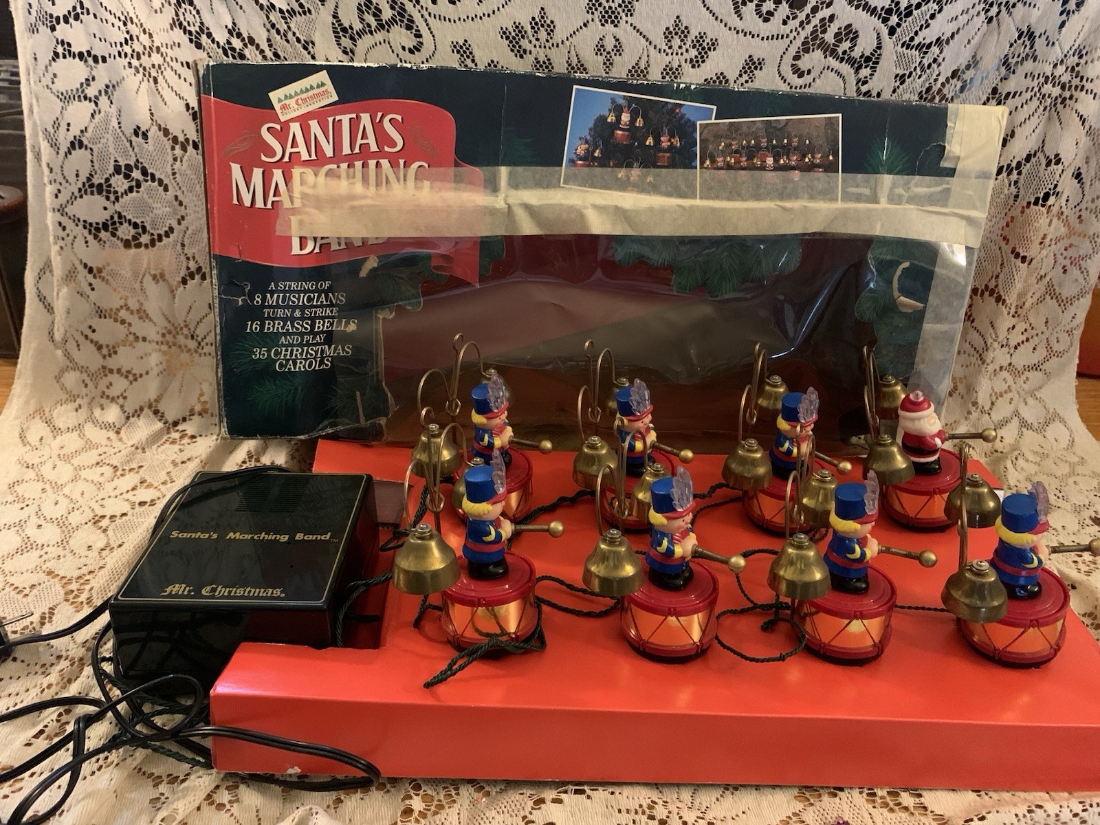 Vtg 1992 Mr. Christmas Santa's Marching Band 35 Carols Tested 8 Musicians Box