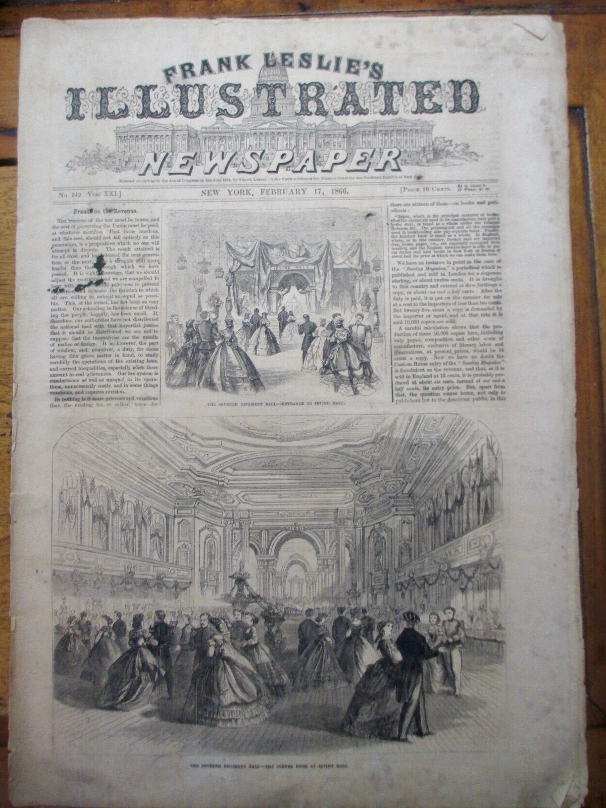 1866 Frank Leslie’s Illustrated Civil War1866 7TH REG GRAND BALL CRYSTAL PALACE 1866 Frank Leslie’s Illustrated Civil War1866 7TH REG GRAND BALL CRYSTAL PALACE