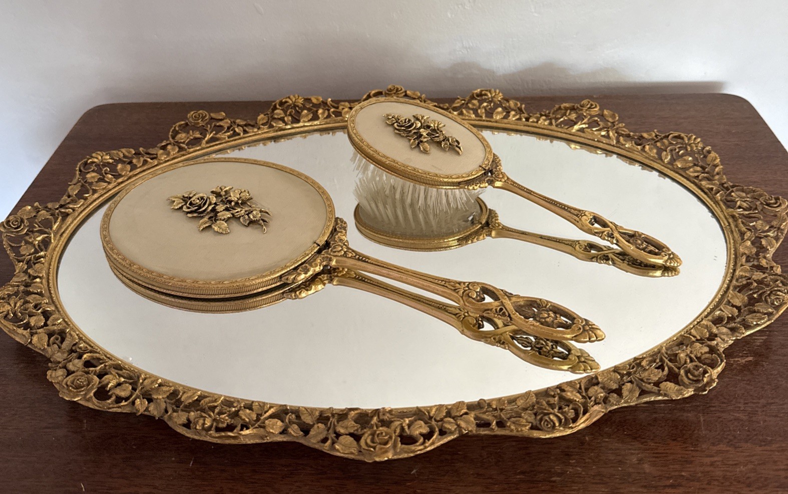 Vintage Matson 3 Piece Set - Mirror Brush Hand Mirror Vintage Matson 3 Piece Set - Mirror Brush Hand Mirror
