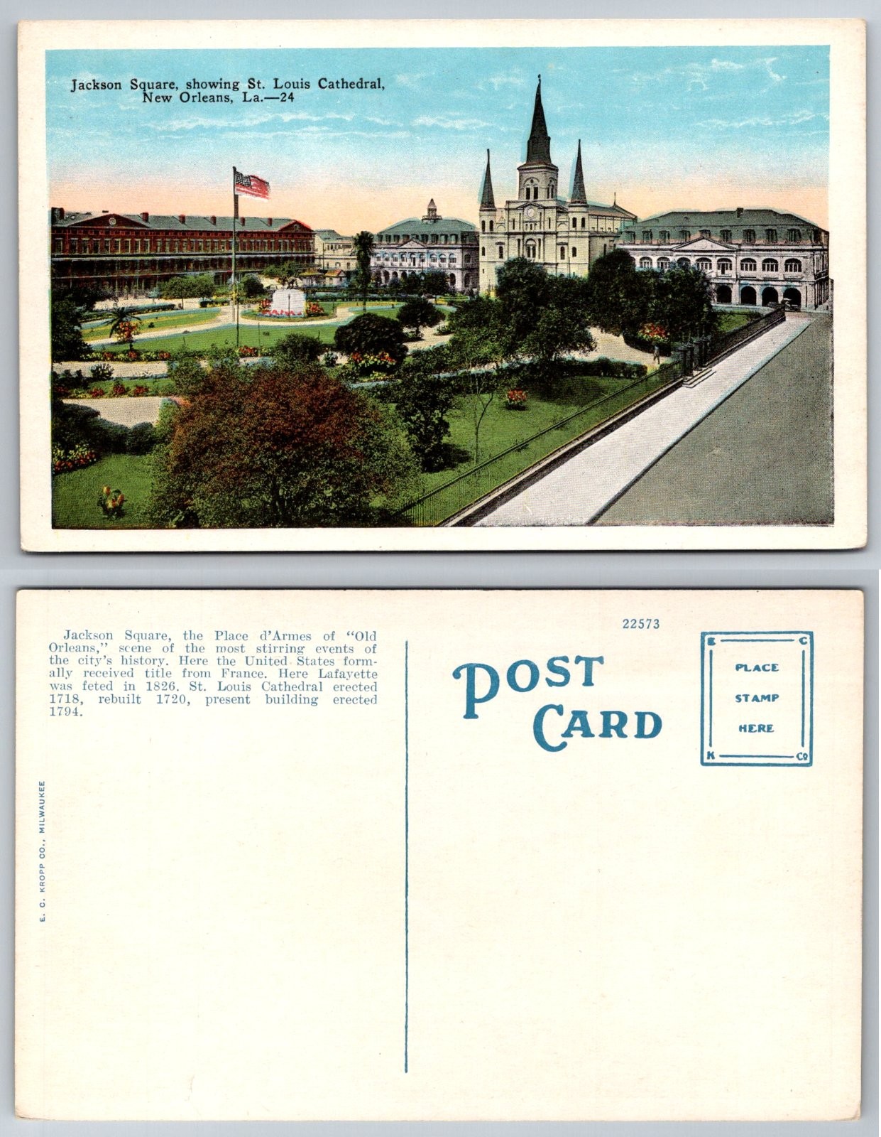 Jackson Square St Louis Cathedral New Orleans Louisiana Postcard