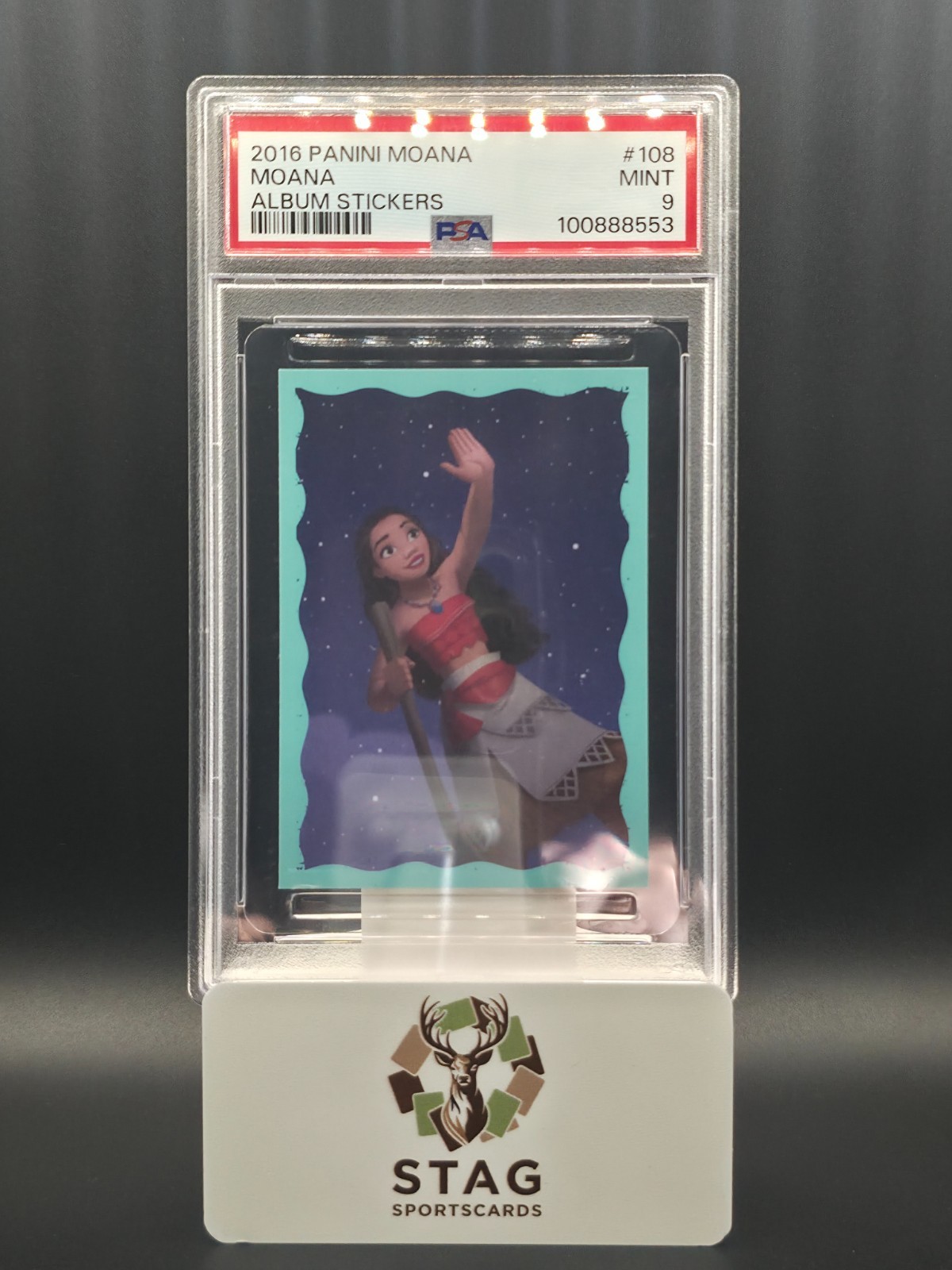 Moana 2016 Panini Album Stickers #108 PSA 9 Pop 1