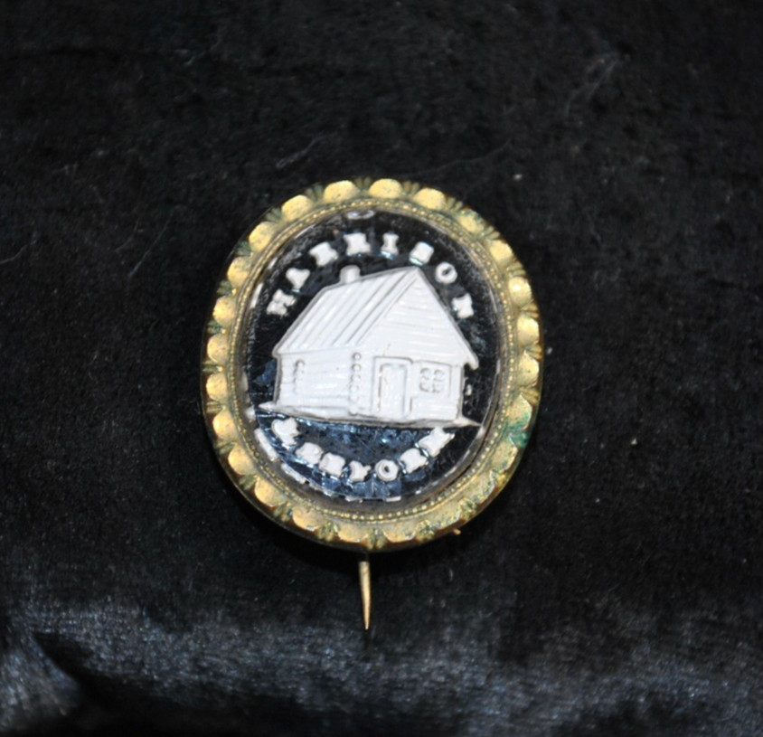 Rare Antique 1840 William Henry Harrison Presidential Campaign Sulphide Pin