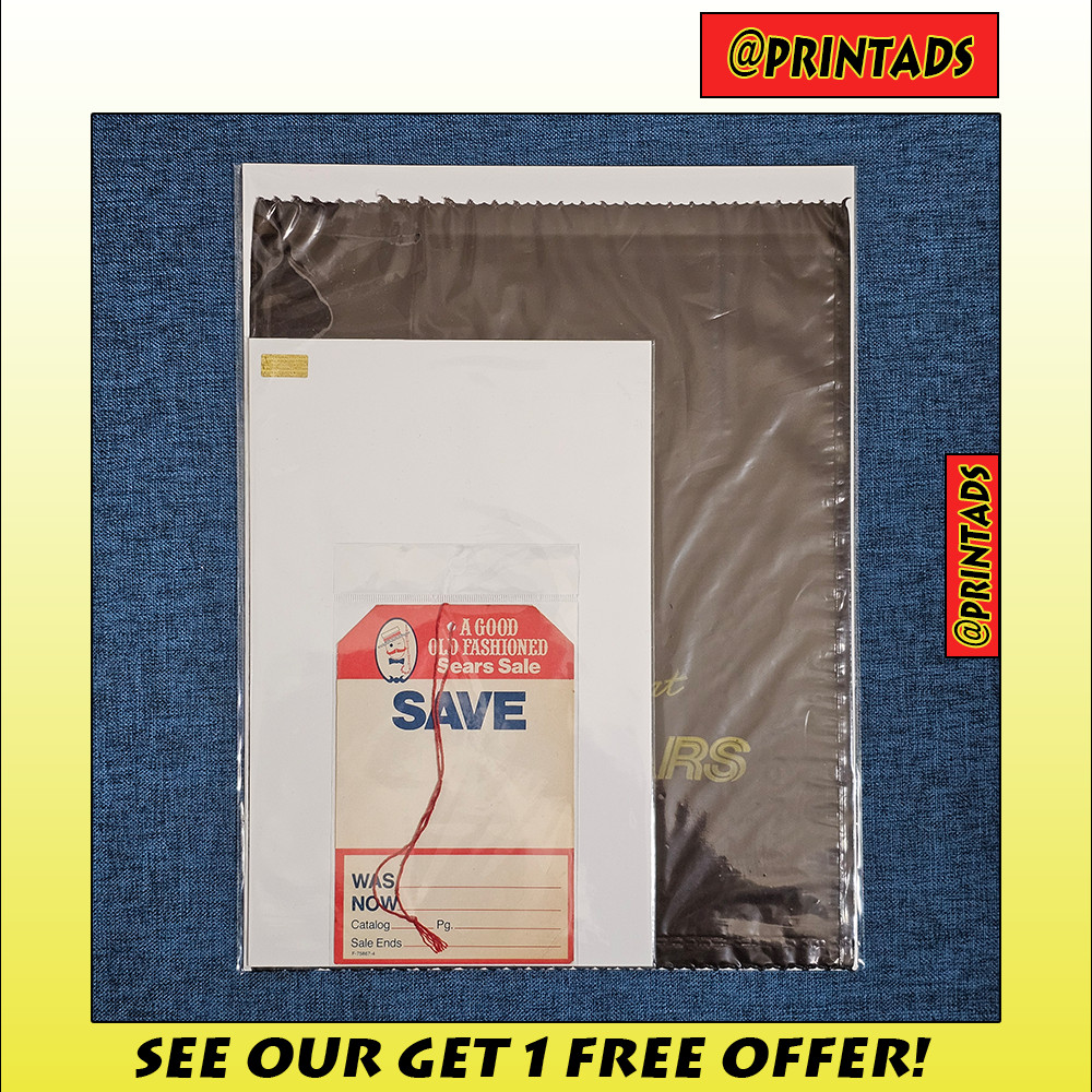 1960's Sears Unused Store Sign + 1980's Bag - Supplies Are Limited Ultra Rare 1960's Sears Unused Store Sign + 1980's Bag - Supplies Are Limited Ultra Rare