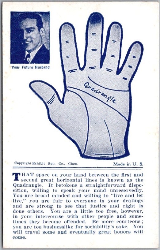 c1930s Palm-Reading FORTUNE Arcade Card \