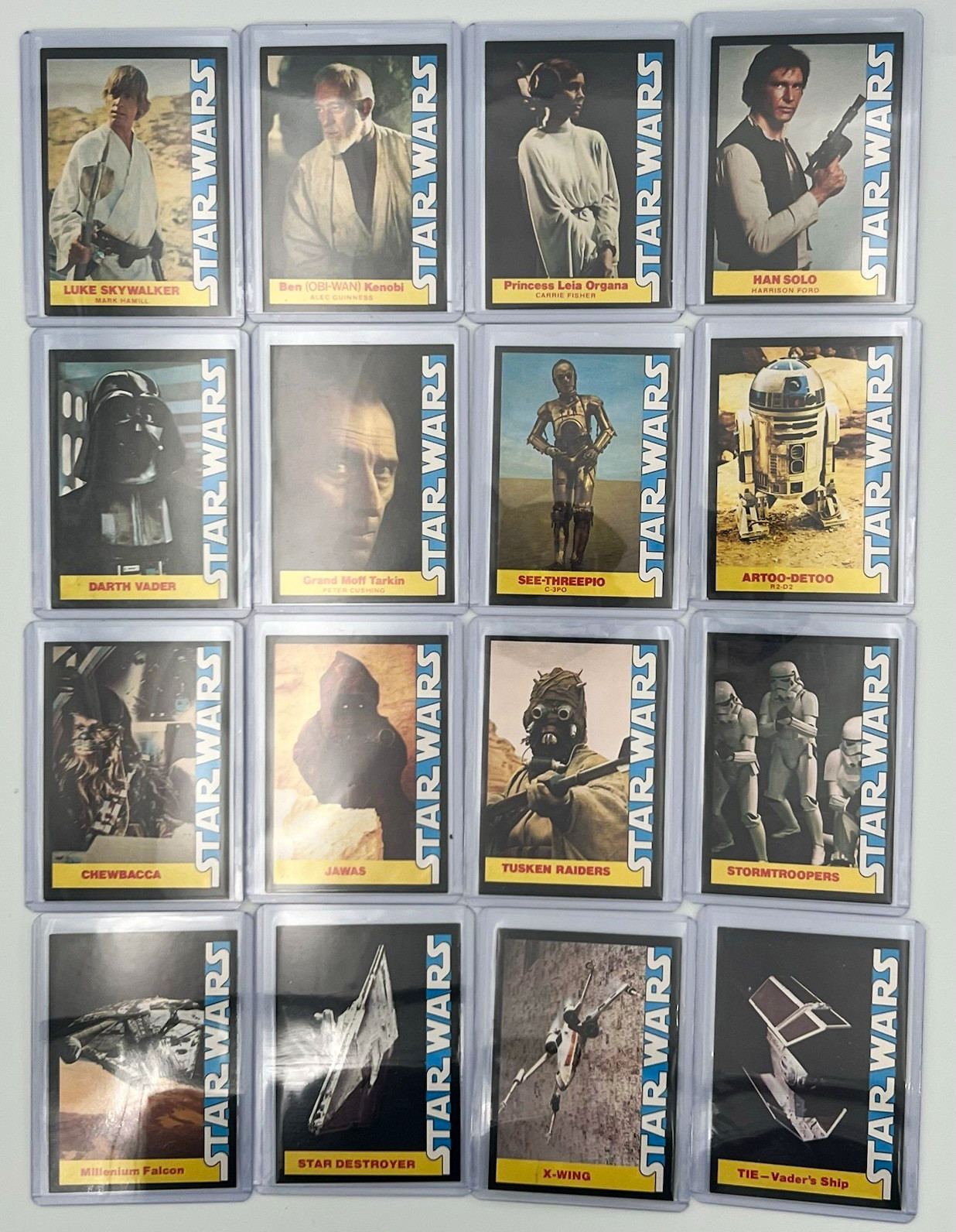 Topps 1977 Star Wars Base Set Trading Card Lot 16 Luke Leia Han Vader Topps 1977 Star Wars Base Set Trading Card Lot 16 Luke Leia Han Vader