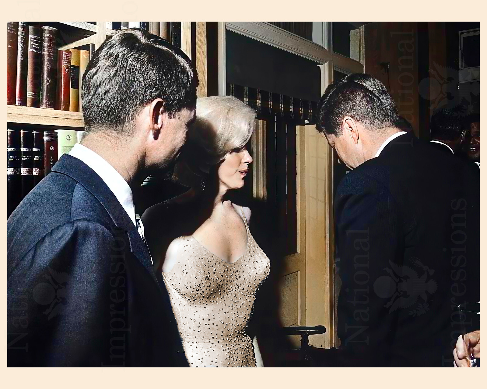 John F Kennedy & Marilyn Monroe Rare Colorized 8x10 Photo REPRINT