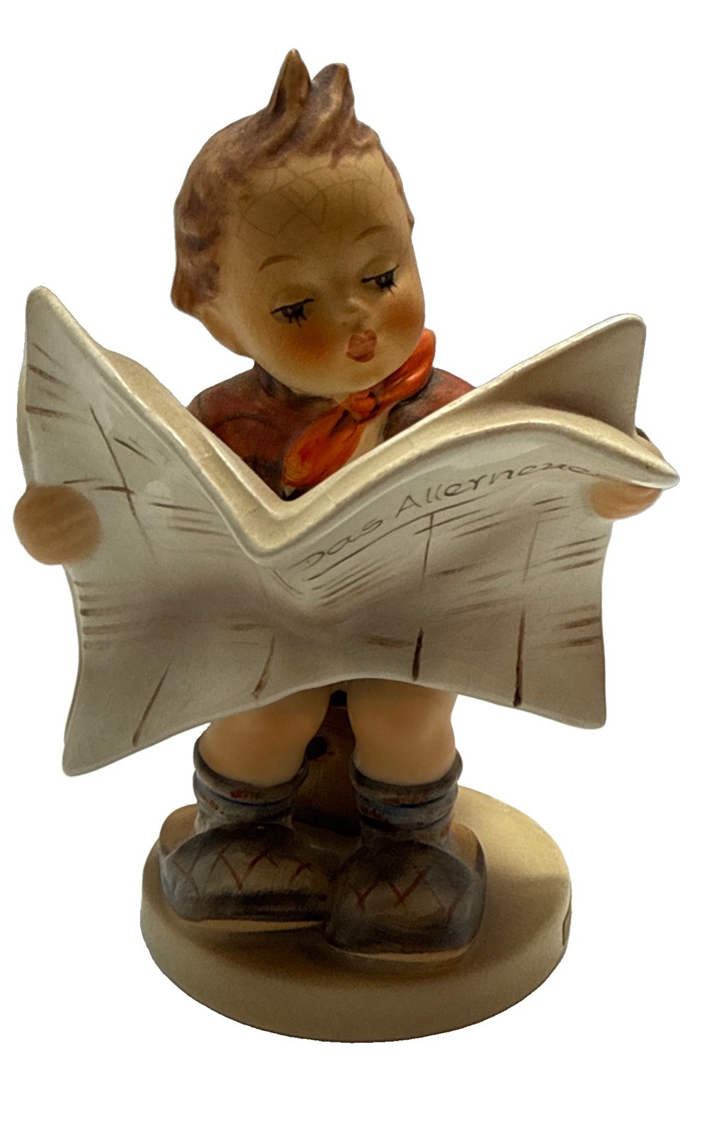 Hummel Latest News Figurine #184 Boy Reading Newspaper Goebel circa 1960’s Hummel Latest News Figurine #184 Boy Reading Newspaper Goebel circa 1960’s