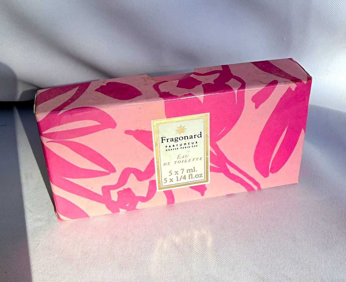 Vintage 1990s Fragonard Eau de Toilette Miniatures 5x7ml France Original Box Vintage 1990s Fragonard Eau de Toilette Miniatures 5x7ml France Original Box