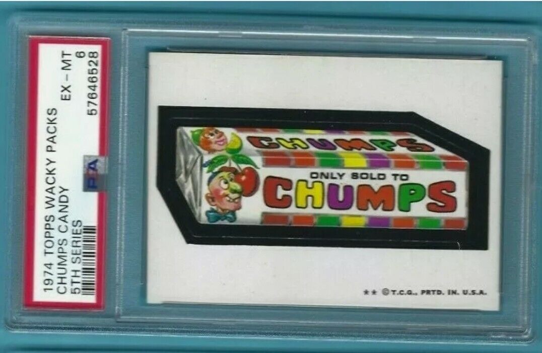 1974 Topps Wacky Packs Chumps Candy PSA 6 EX Mint 5th Series Packages