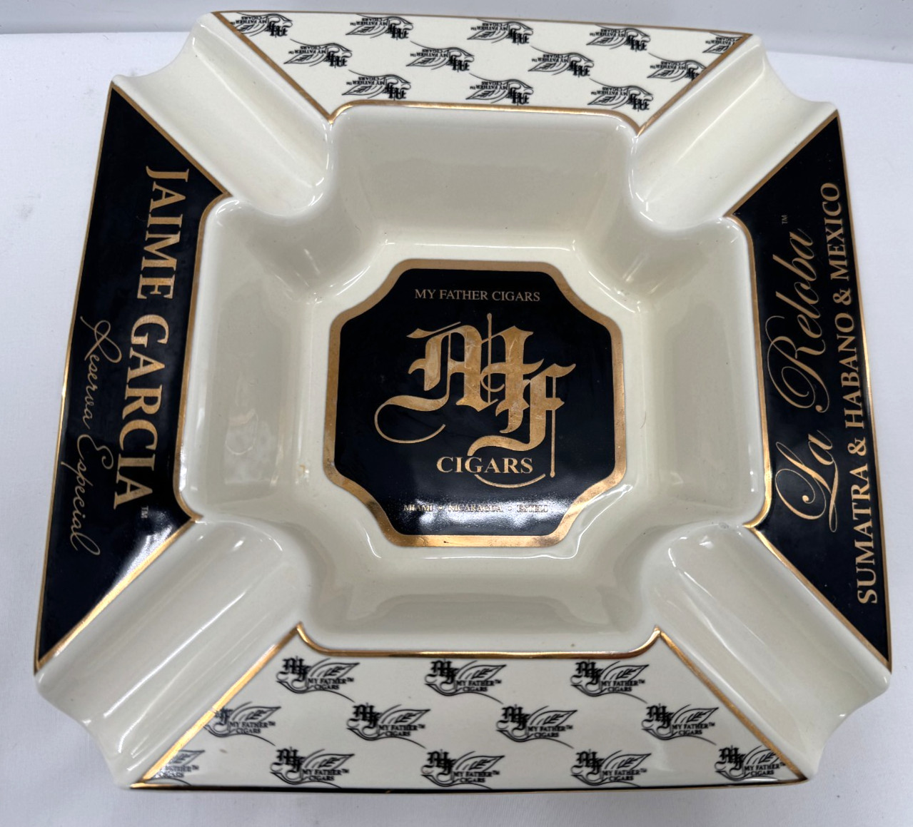 Vintage Jamie Garcia My Father\'s Cigars Reserva Especial Porcelain Ash Tray Logo Vintage Jamie Garcia My Father\'s Cigars Reserva Especial Porcelain Ash Tray Logo