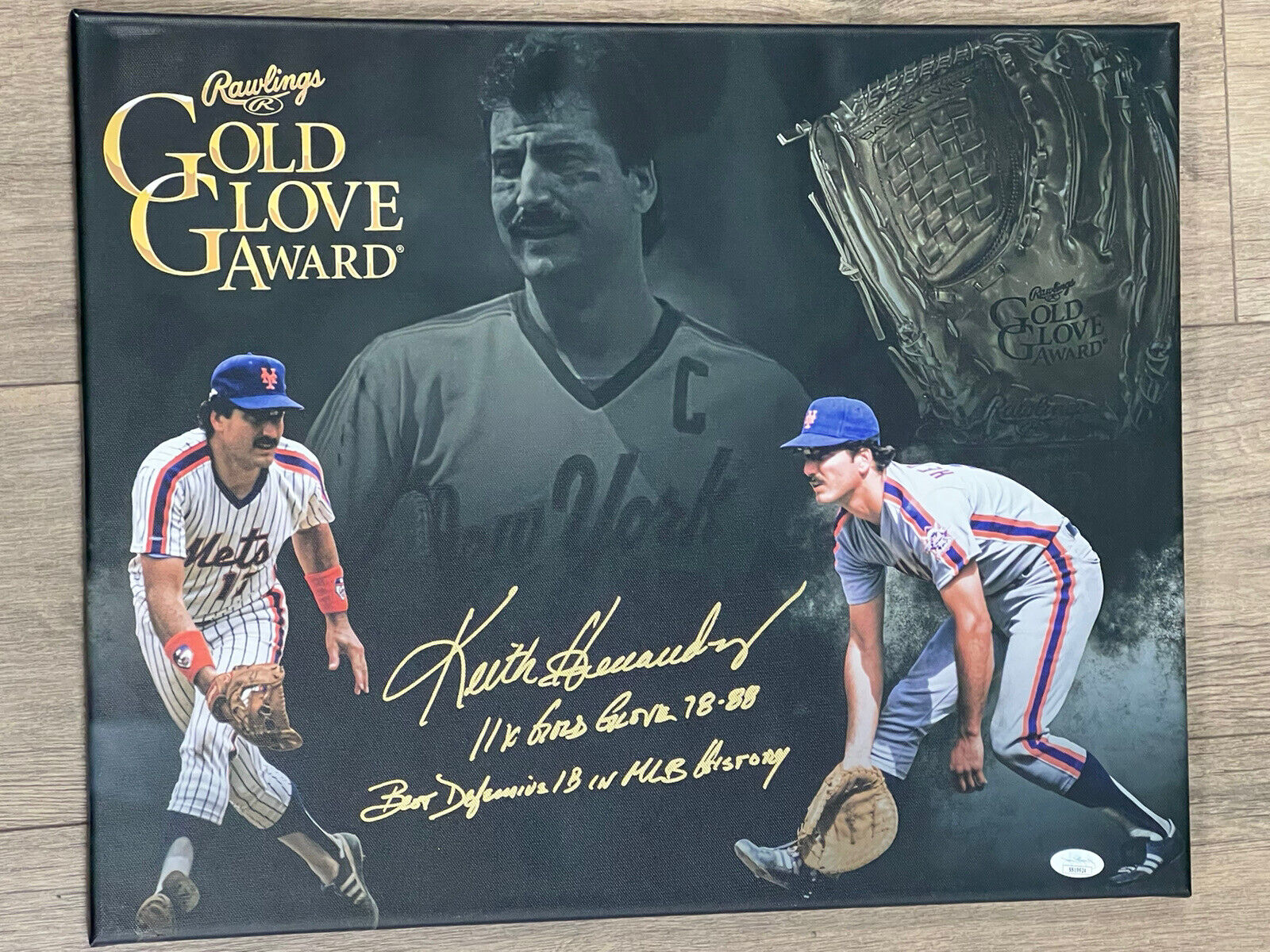 Keith Hernandez Signed Auto 16x20 Stretched Canvas JSA COA Gold Glove Rare Ins.