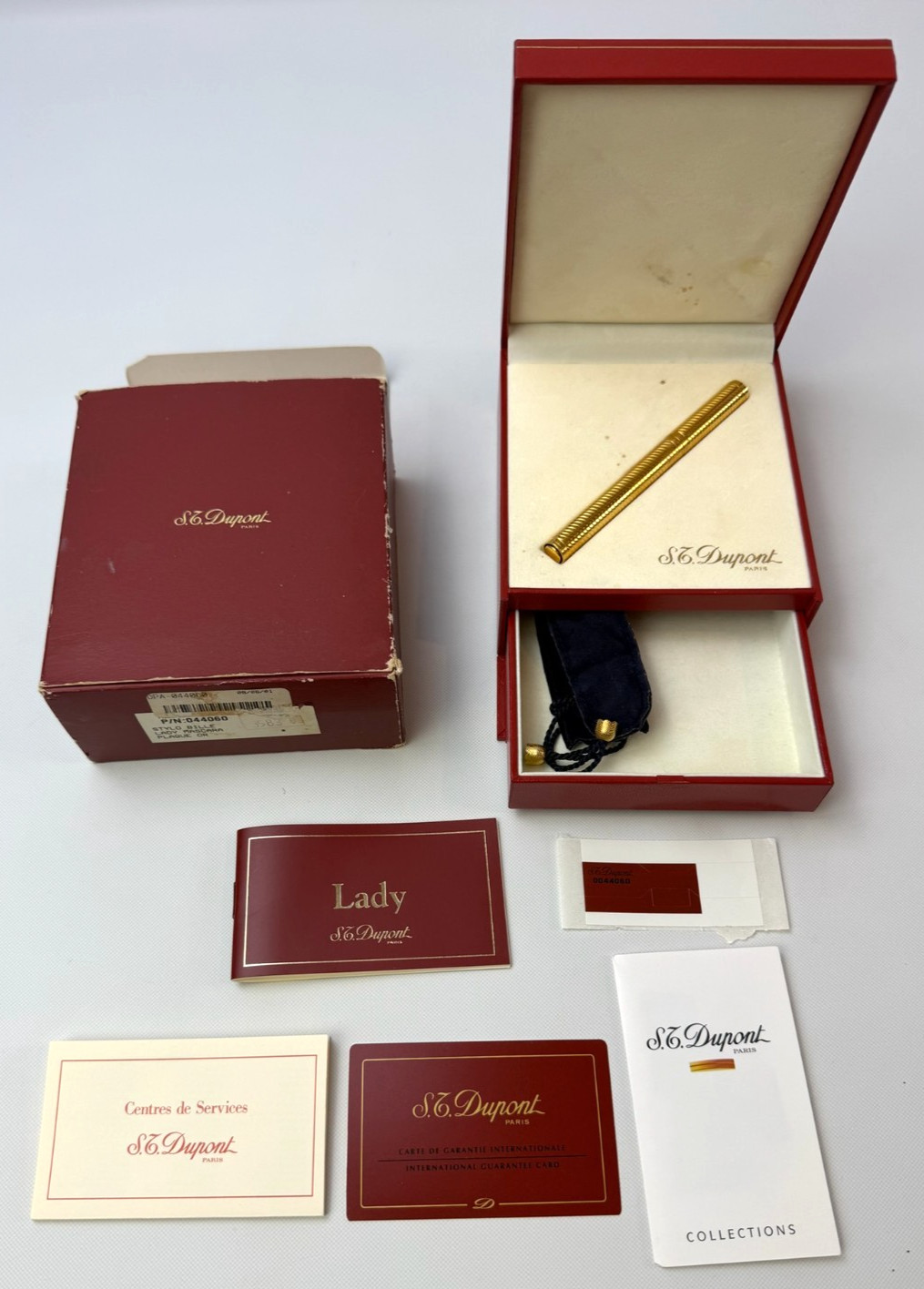 Vintage ST Dupont Paris Lady Mascara Rollerball Pen w/ Bag, Box & Papers France Vintage ST Dupont Paris Lady Mascara Rollerball Pen w/ Bag, Box & Papers France