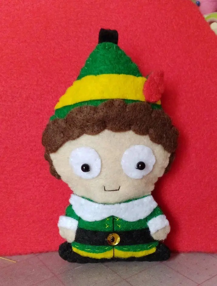 Handmade Felt Applique Ornament Inspired by Buddy the Elf Handmade Felt Applique Ornament Inspired by Buddy the Elf