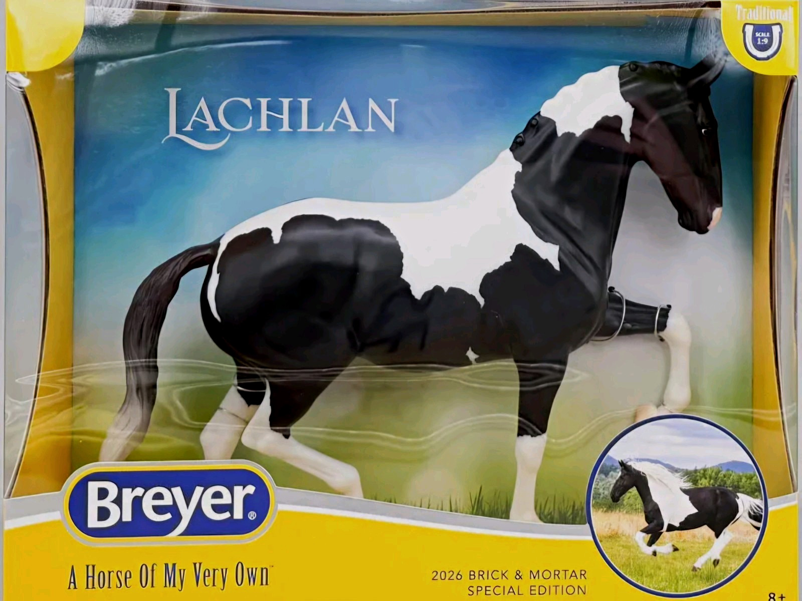 Breyer Lachlan Special Run Limited Edition Traditional Black & White Pinto Breyer Lachlan Special Run Limited Edition Traditional Black & White Pinto