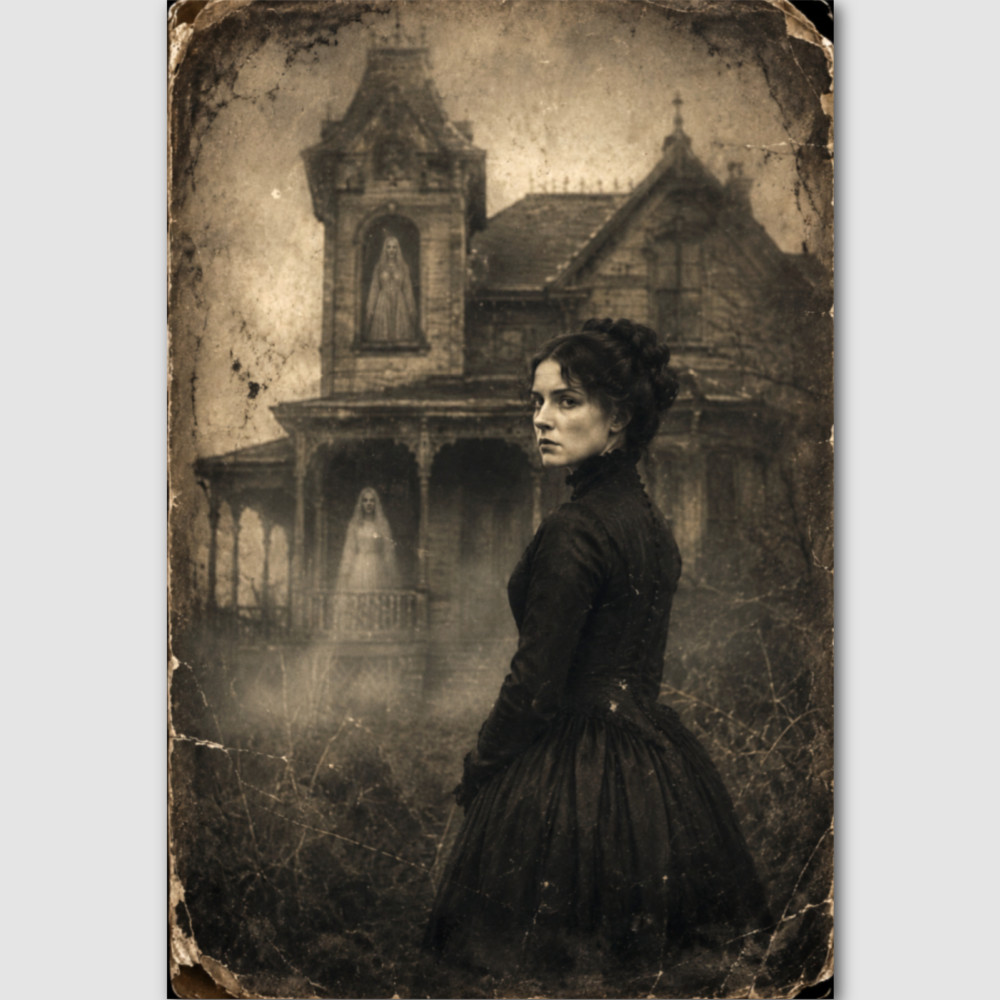 Creepy Photo Strange Ghost Haunted House Spirit Photography Victorian Girl 109
