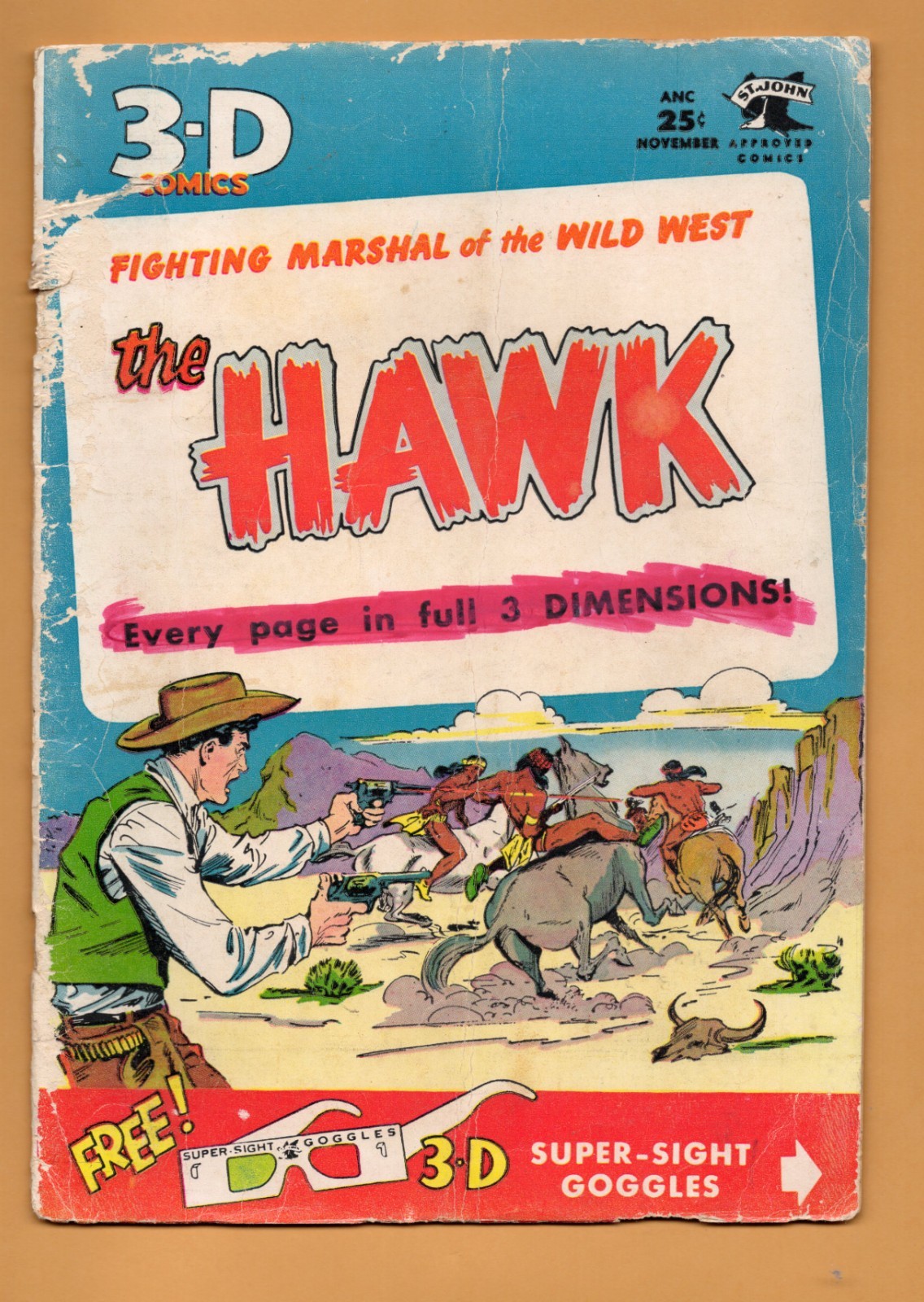 THE HAWK 3 - D # 1 1.8 GOOD- MATT BAKER COVER THE HAWK 3 - D # 1 1.8 GOOD- MATT BAKER COVER