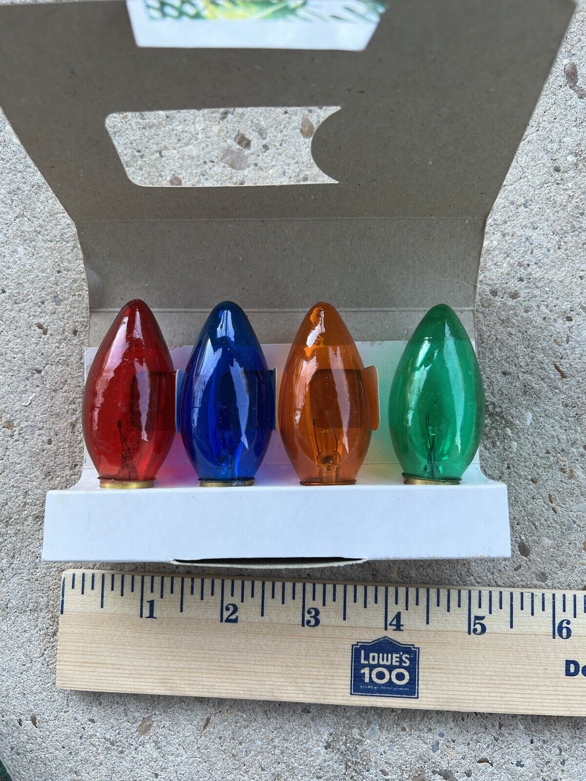 VTG C9 Transparent Multicolor Ceramic Replacement Light Bulbs 4-pack NOS