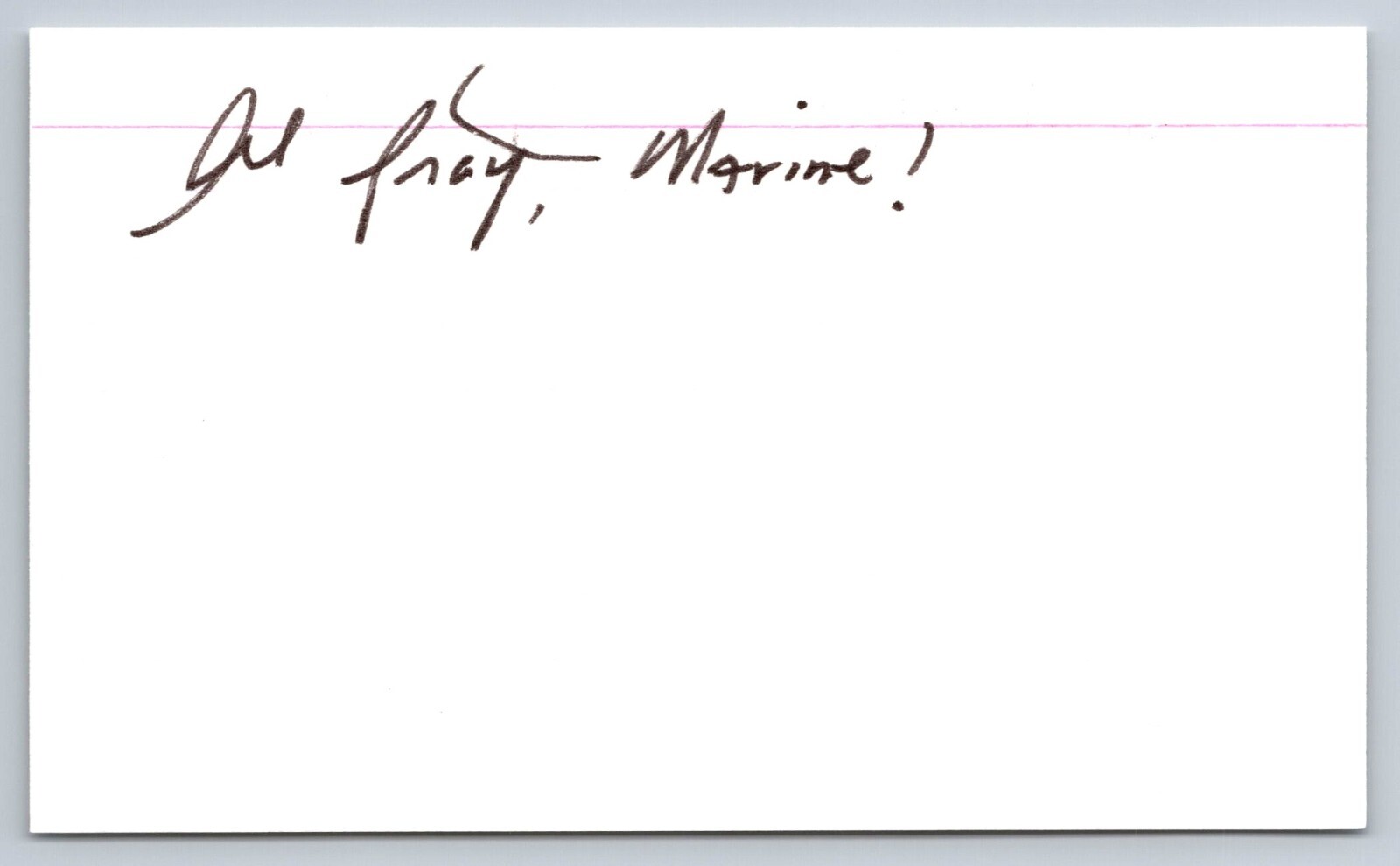 General Alfred Gray Signed Index Card - Marines General Alfred Gray Signed Index Card - Marines