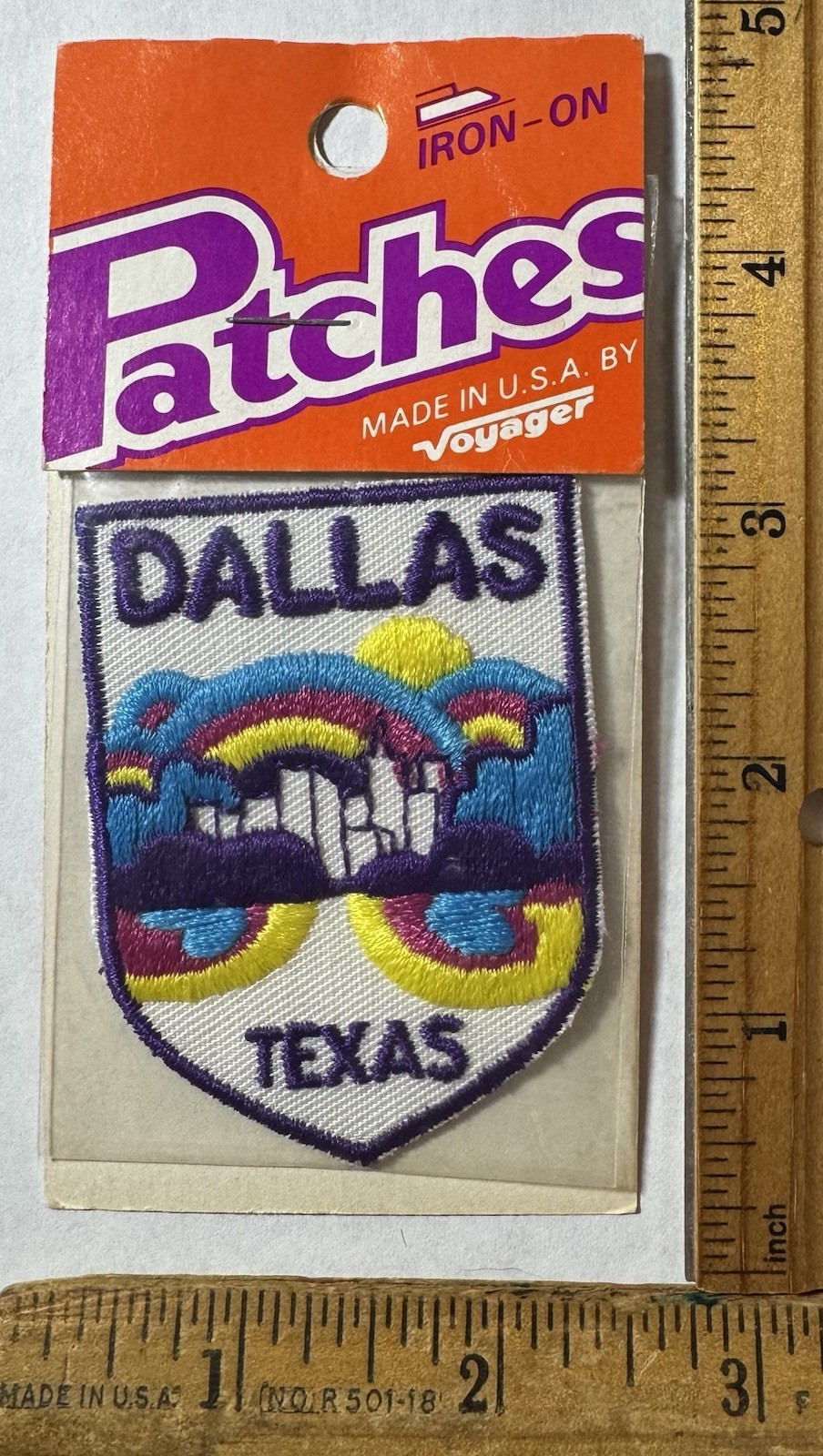 Vintage Dallas Texas Iron On Patch Voyager Travel Souvenir Vintage Dallas Texas Iron On Patch Voyager Travel Souvenir