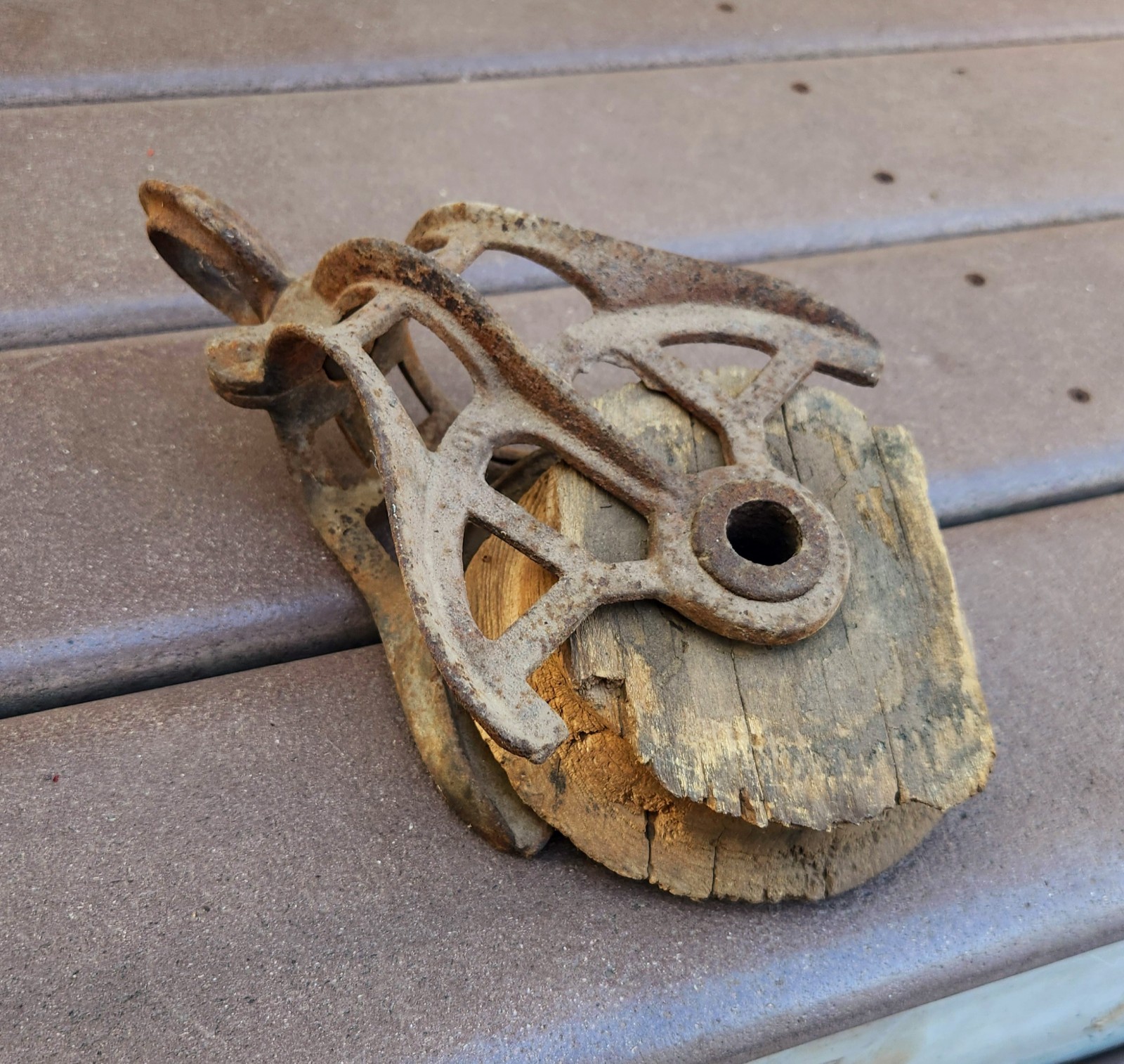 Antique Wooden Pulley Antique Wooden Pulley