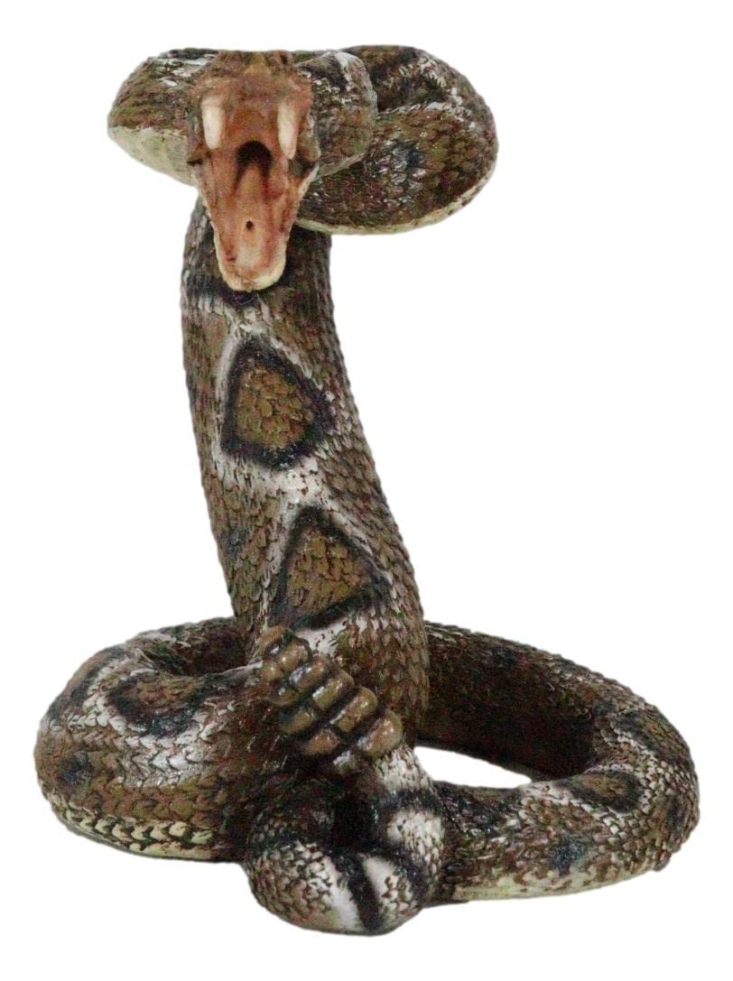 Ebros Gift Realistic Ferocious Attacking Diamondback Rattlesnake with Fangs Bare Ebros Gift Realistic Ferocious Attacking Diamondback Rattlesnake with Fangs Bare