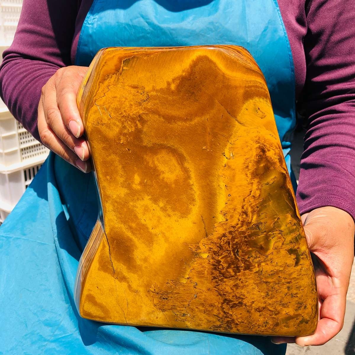 12.71LB Natural Yellow Tiger Eye Stone Crystal Mineral Specimen Polish Healing 12.71LB Natural Yellow Tiger Eye Stone Crystal Mineral Specimen Polish Healing