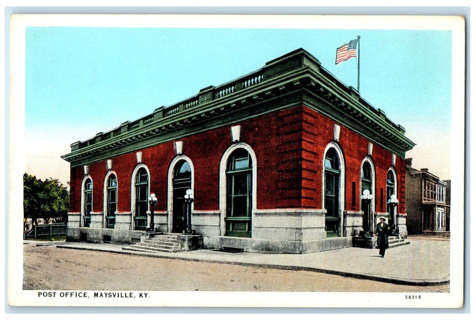 c1940\'s Post Office Exterior Roadside Maysville Kentucky KY Unposted Postcard