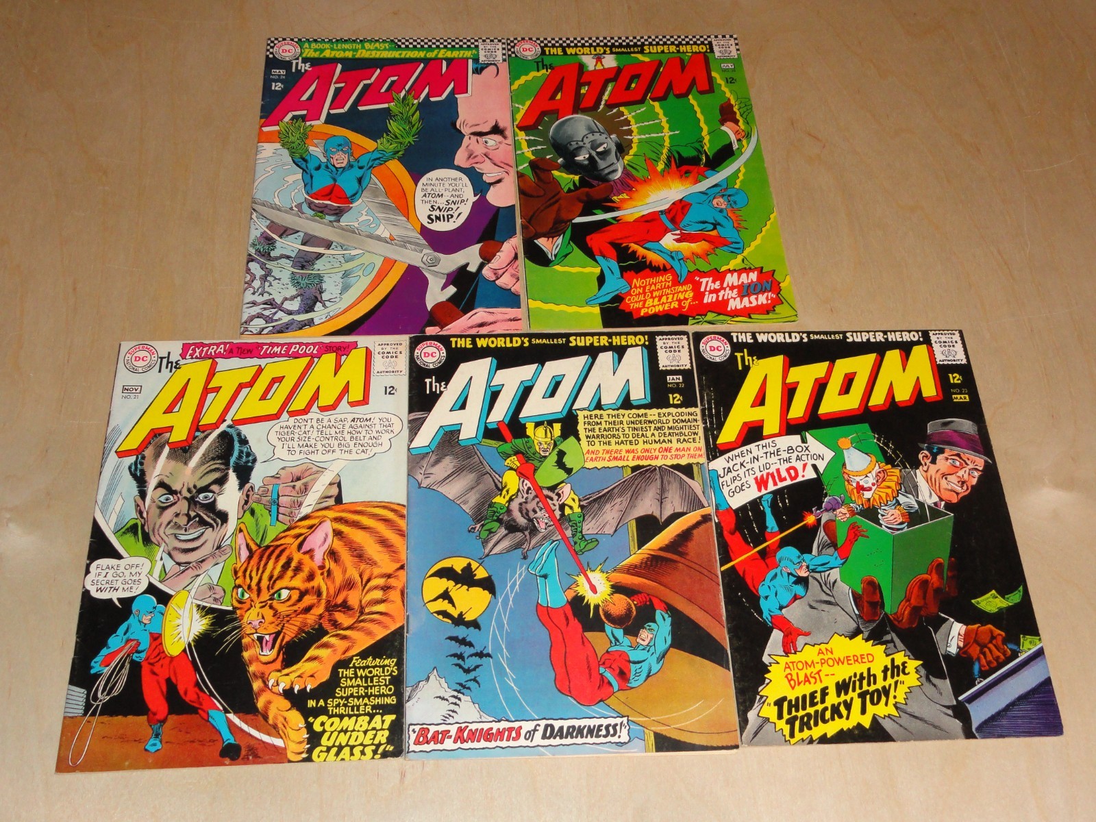 The Atom #21 VG/FN, #22 GD/VG, #23 VG/FN, #24 FN, #25 VG+ (1965-1966) DC