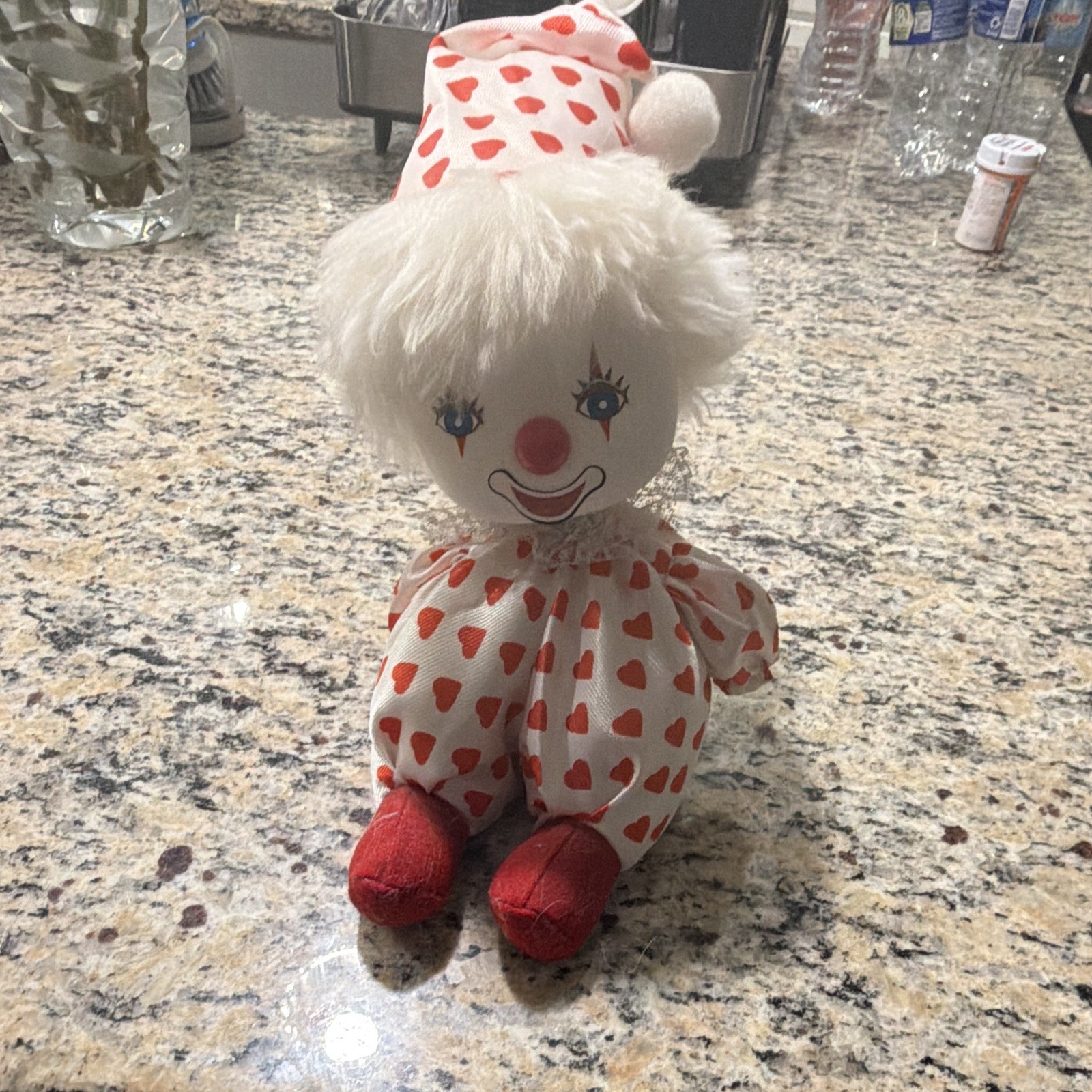 Vintage 1986 Poter Musical Wind-Up Clown Doll White Red Hearts Lovecore Works 8 Vintage 1986 Poter Musical Wind-Up Clown Doll White Red Hearts Lovecore Works 8