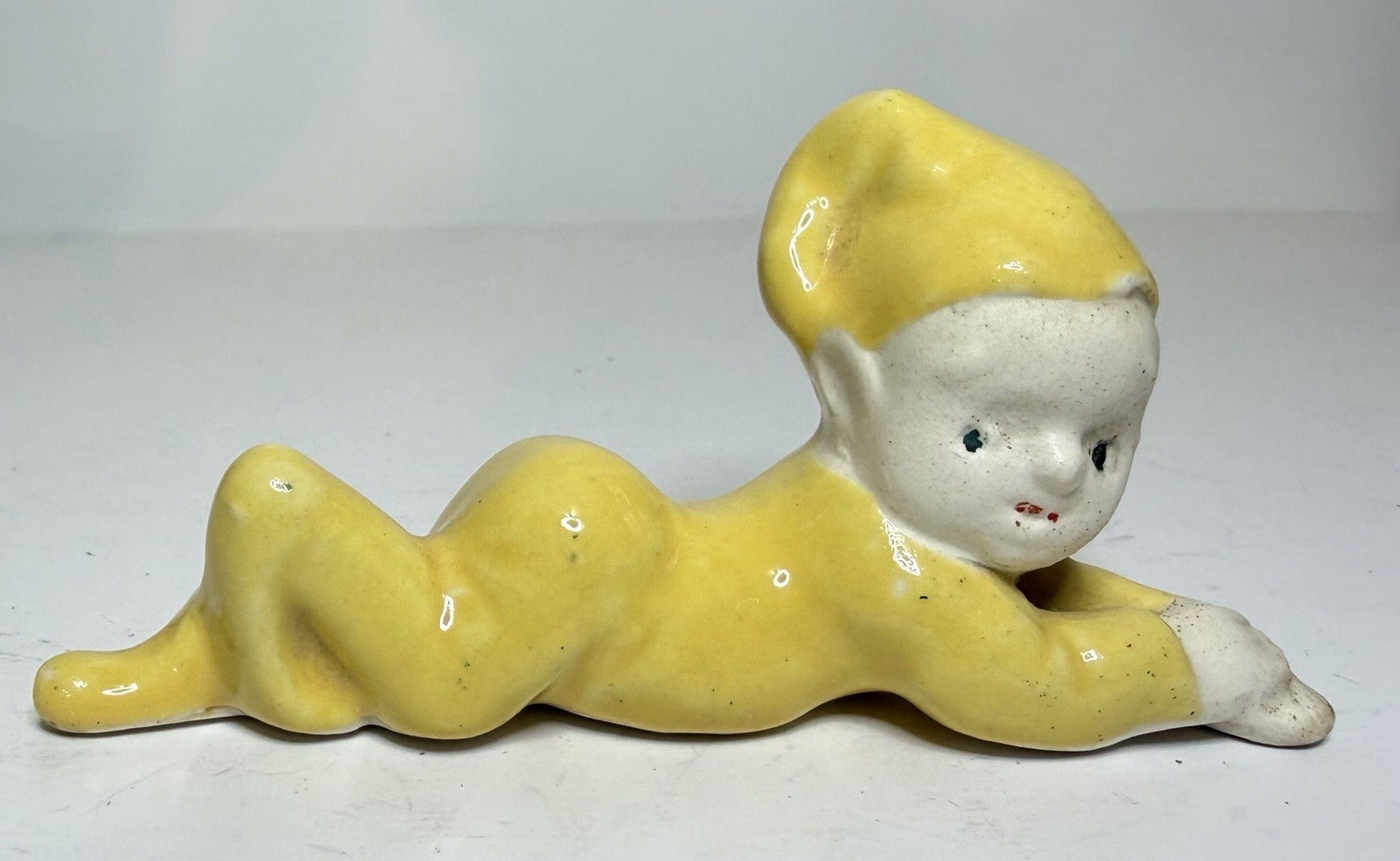 Vintage Ceramic Yellow Pixie Elf Figurine Japan 1950’s Murray Kreiss & Co 4.25” Vintage Ceramic Yellow Pixie Elf Figurine Japan 1950’s Murray Kreiss & Co 4.25”