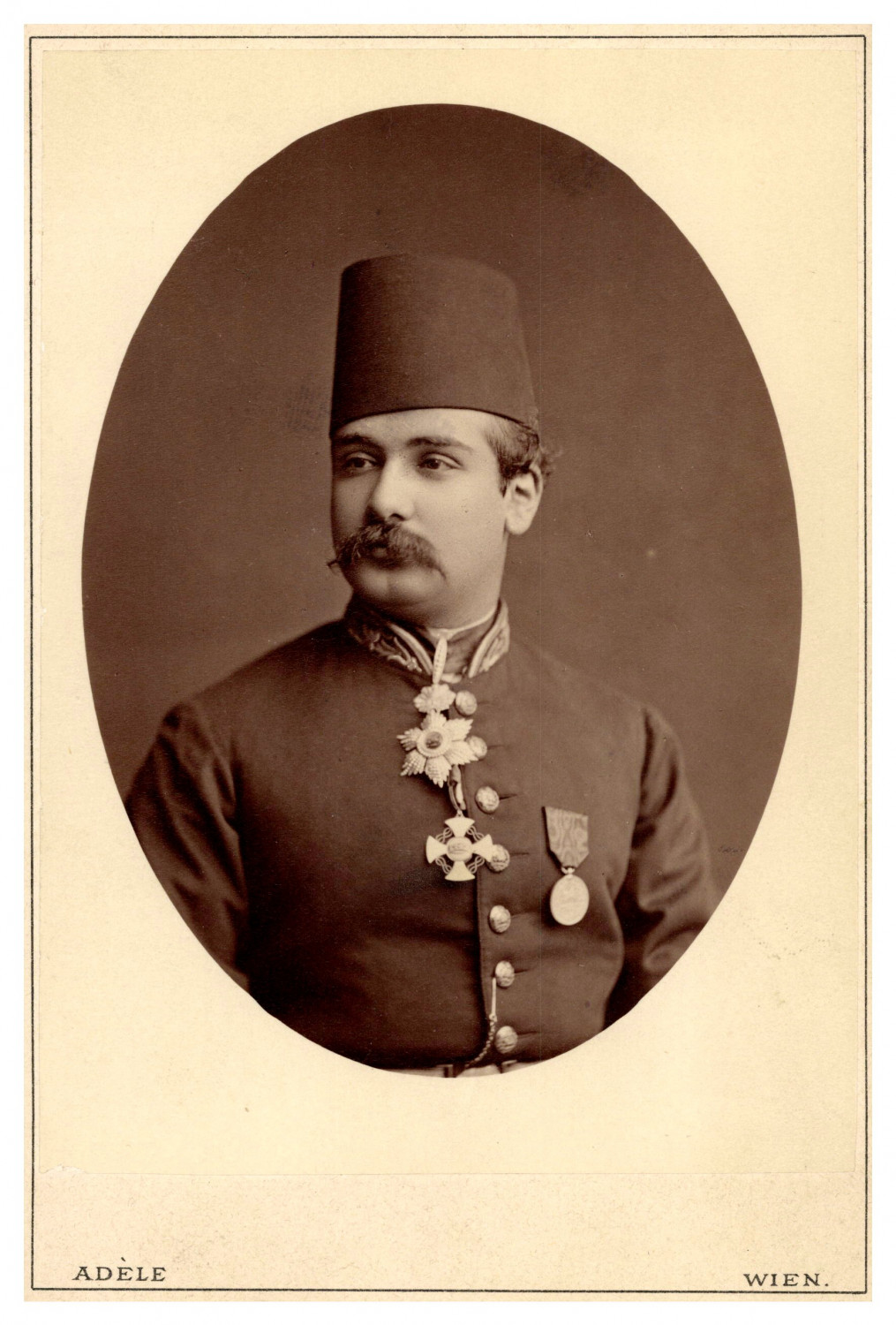 Adele-Vienna studio, portrait of Qajar elite, diplomat, Tehran, Persia Late Qajar Adele-Vienna studio, portrait of Qajar elite, diplomat, Tehran, Persia Late Qajar
