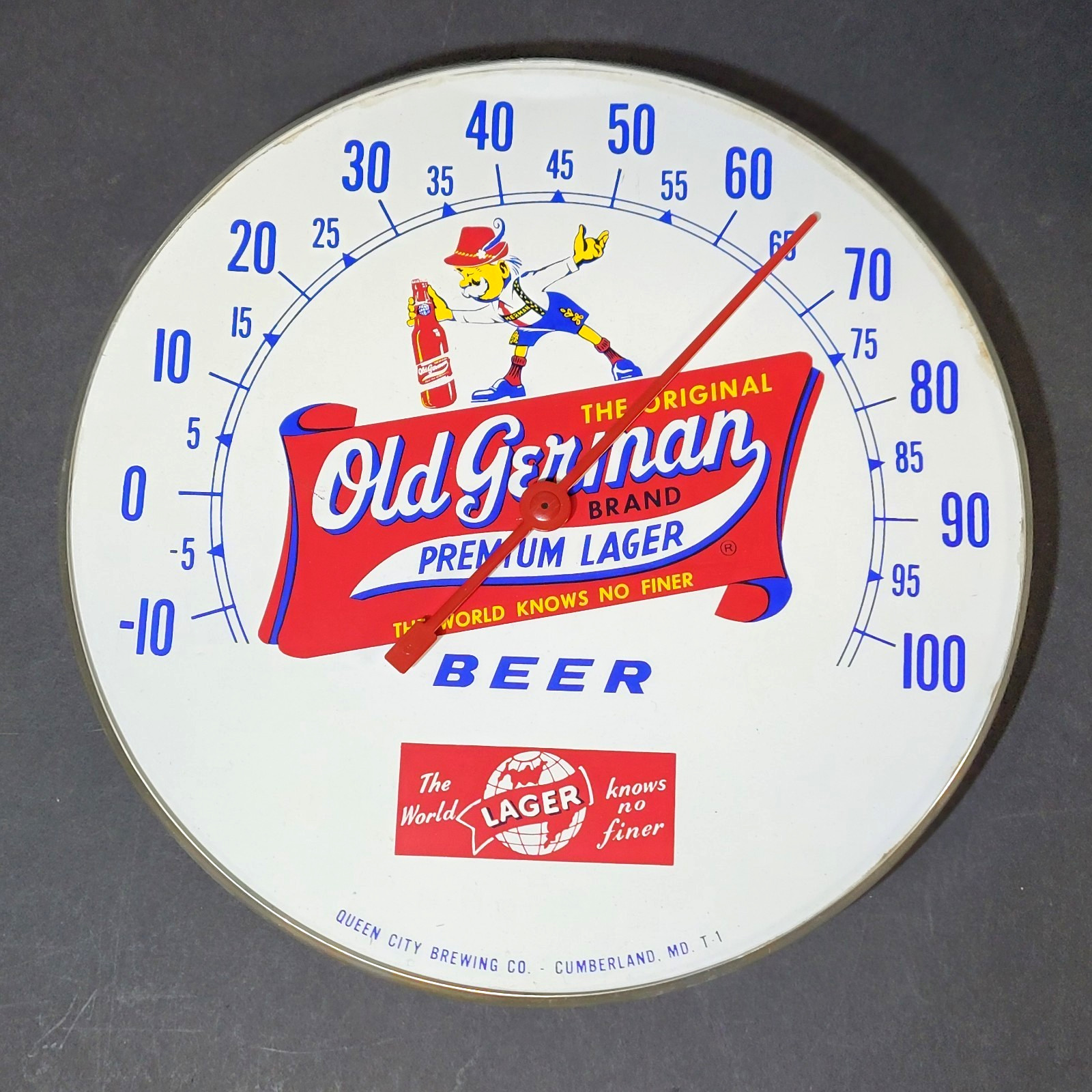 Old German Beer Vintage Thermometer Sign Cumberland MD Advertising No Glass Old German Beer Vintage Thermometer Sign Cumberland MD Advertising No Glass