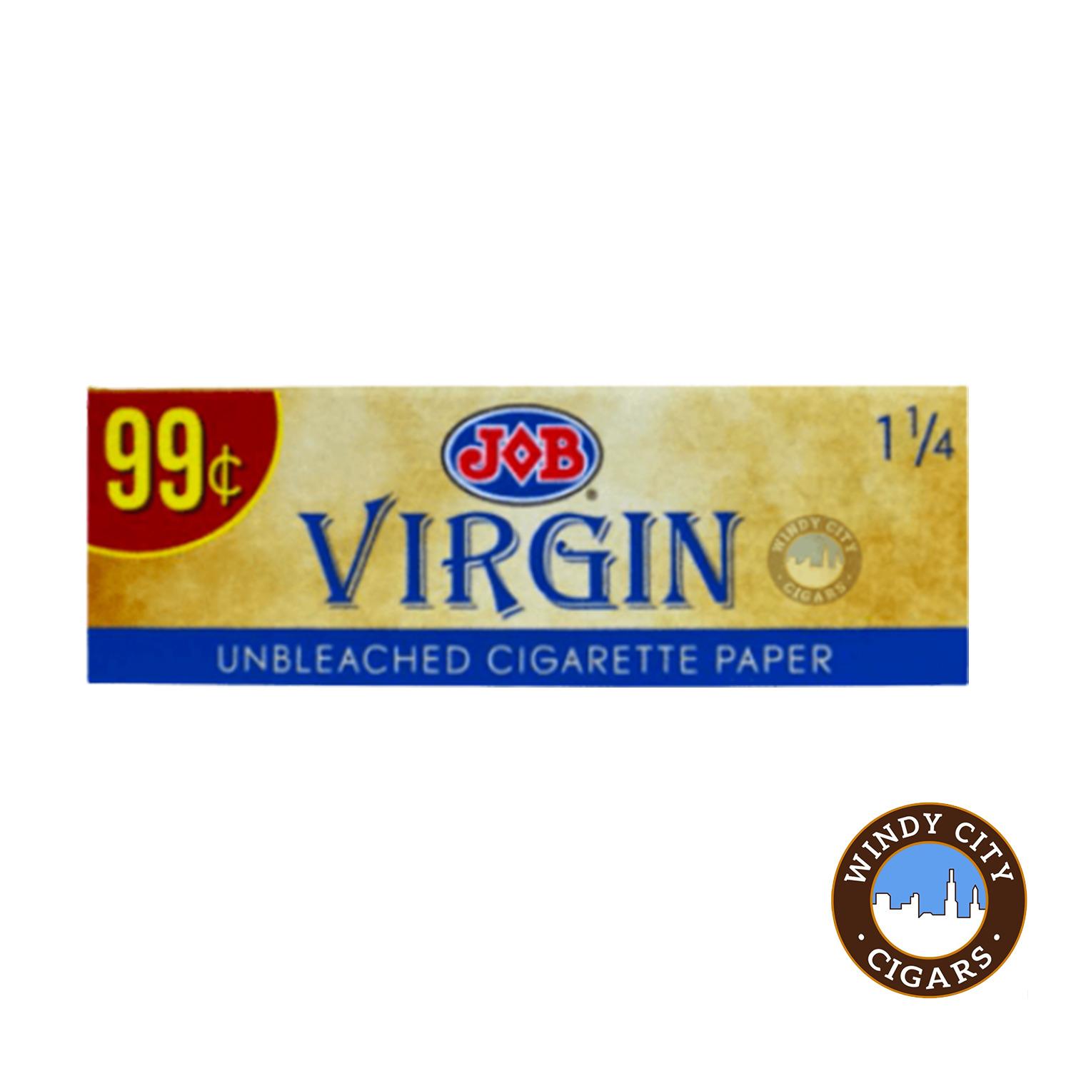 Job Virgin Unbleached 1 1/4 Rolling Papers - 5 Packs