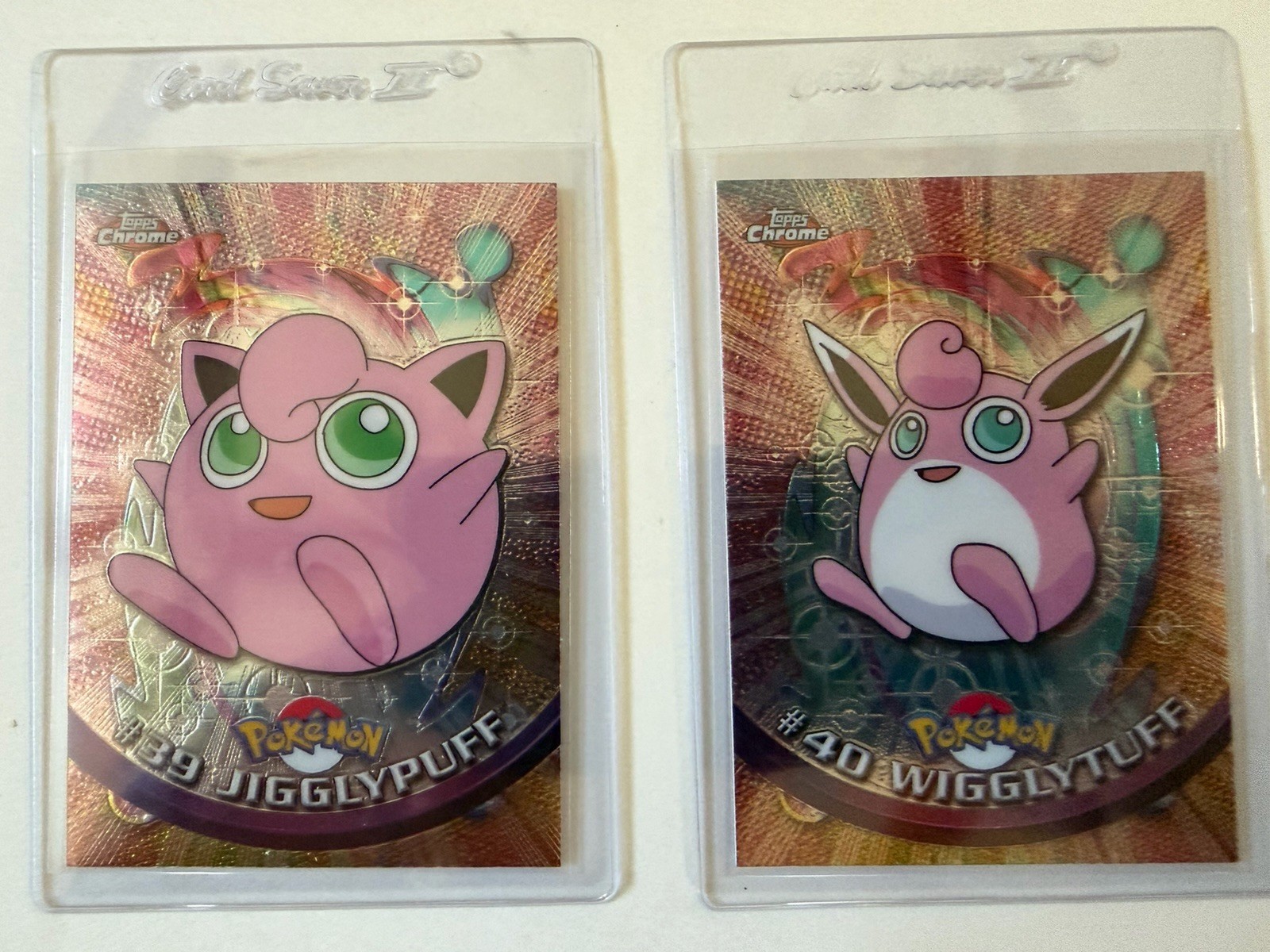 2000 Topps Chrome Pokemon Series 1 Jigglypuff #39 Wigglytuff #40 High Grade
