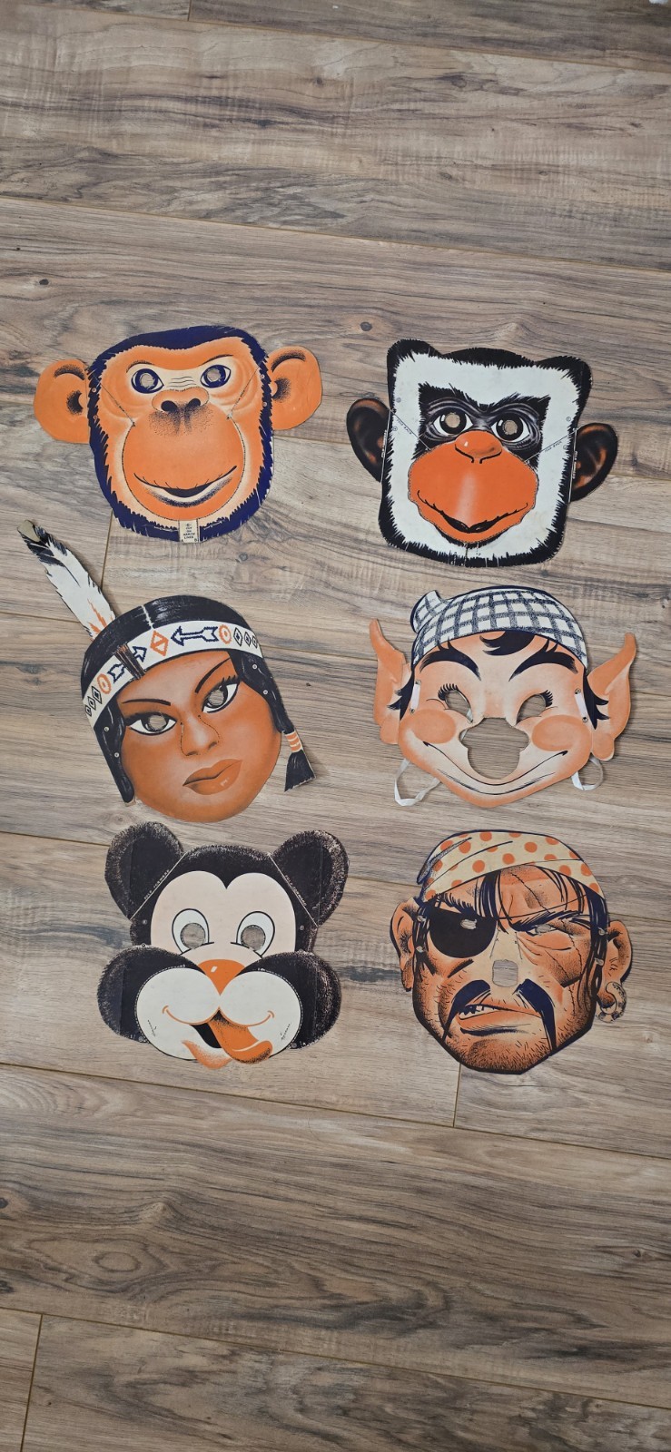 VINTAGE 1940s-50s Wheaties General Mills Fun Masks / Halloween Cut Out Box Masks