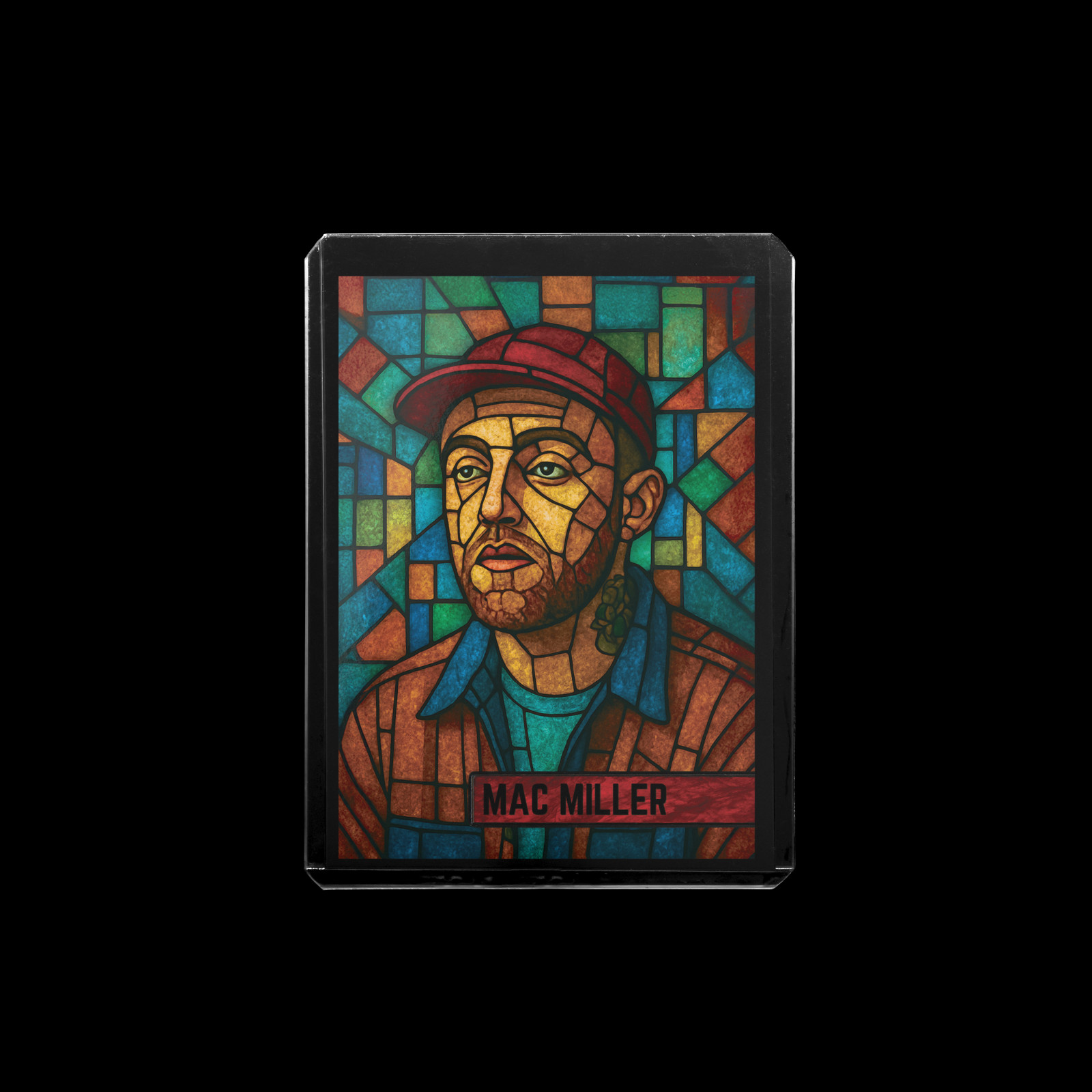 Mac Miller Custom Trading Card Stained Glass Style Hip Hop Rap Fan Art Rare Mac Miller Custom Trading Card Stained Glass Style Hip Hop Rap Fan Art Rare