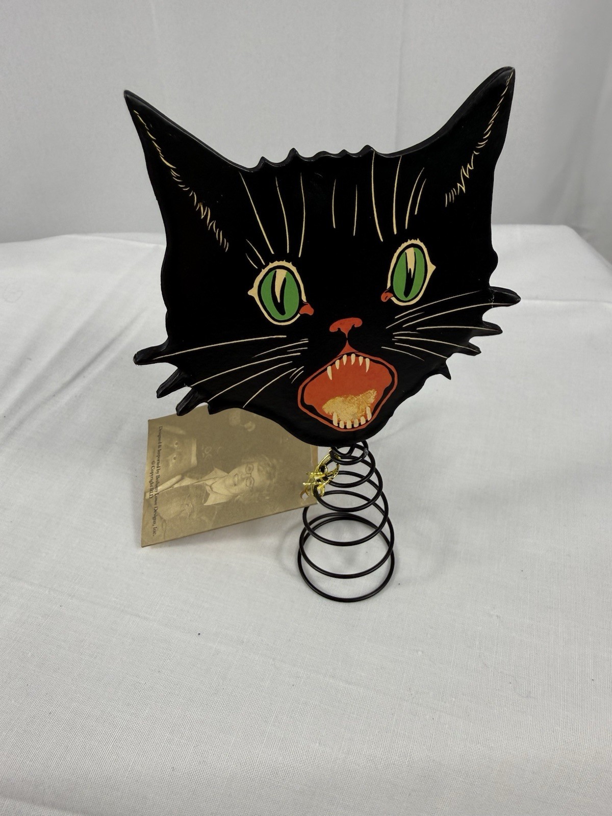 Vintage Bethany Lowe Halloween Sassy Scaredy Cat pumpkin stem topper new Vintage Bethany Lowe Halloween Sassy Scaredy Cat pumpkin stem topper new