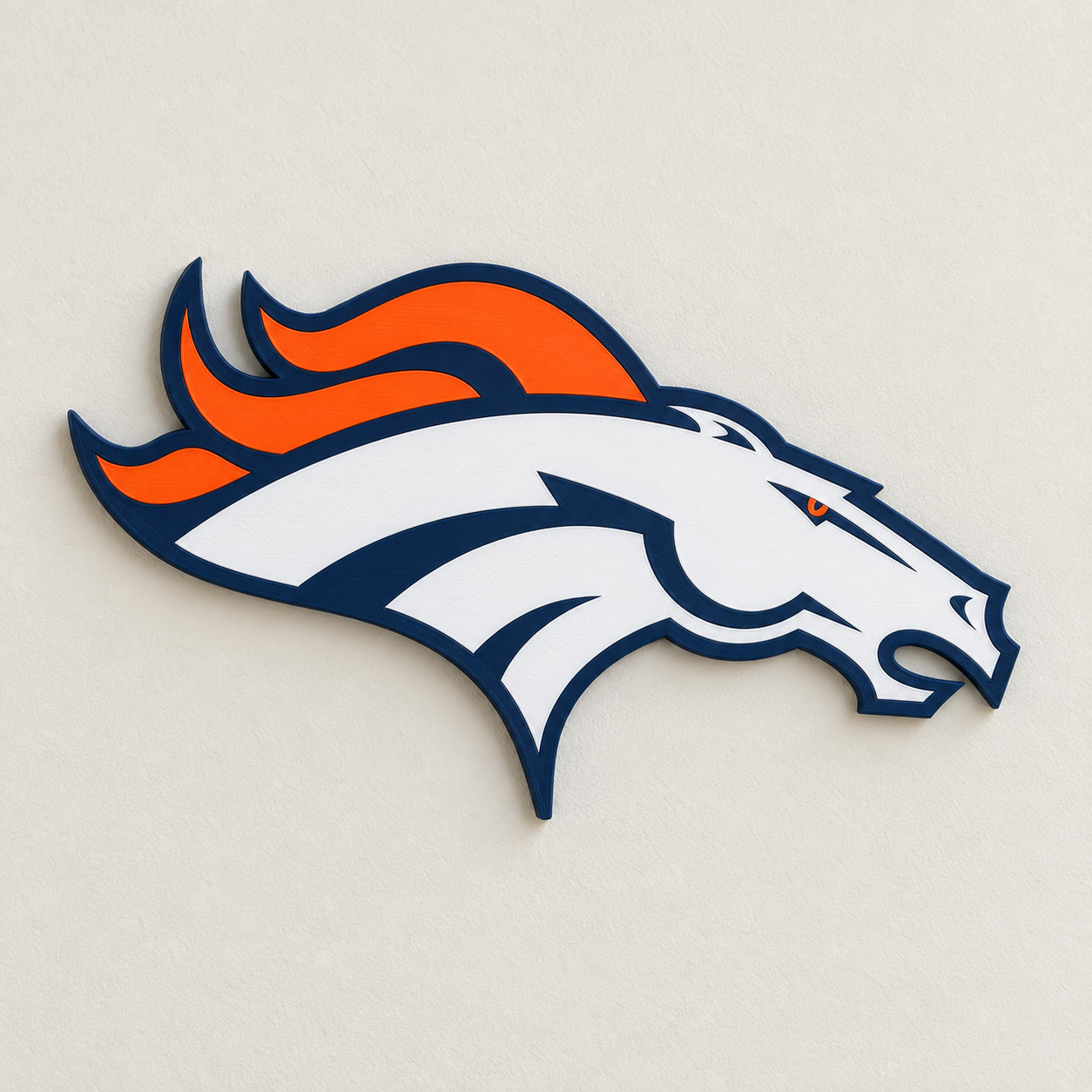 Denver Broncos 3D Printed Logo Wall Art 9.45in Orange Navy White PLA Sign Denver Broncos 3D Printed Logo Wall Art 9.45in Orange Navy White PLA Sign