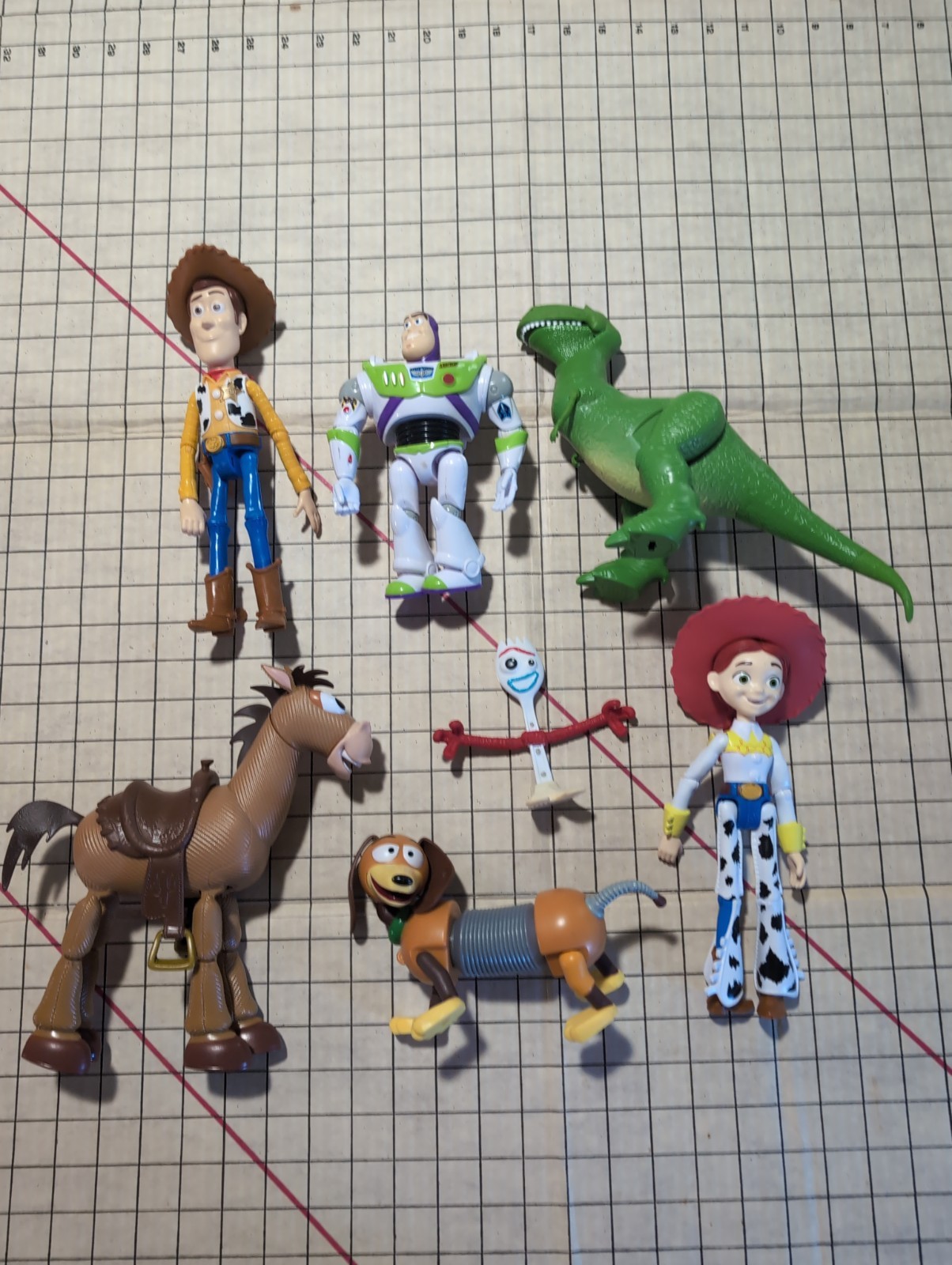 Disney Toy Story Lot of 7 Woody Jessie Buzz Forky Rex 2017/2018 Poseable Pixar Disney Toy Story Lot of 7 Woody Jessie Buzz Forky Rex 2017/2018 Poseable Pixar
