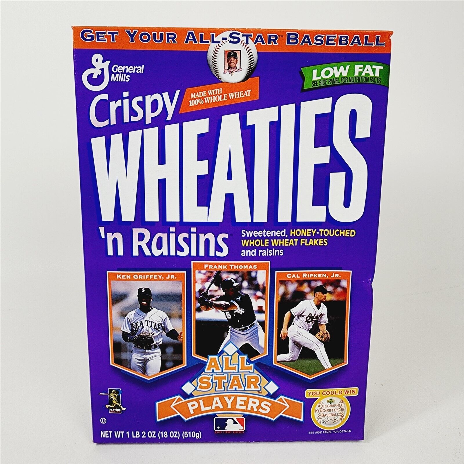 1997 Wheaties n Raisins Cereal Box All Star Players Ken Griffey Jr Cal Ripkin #3