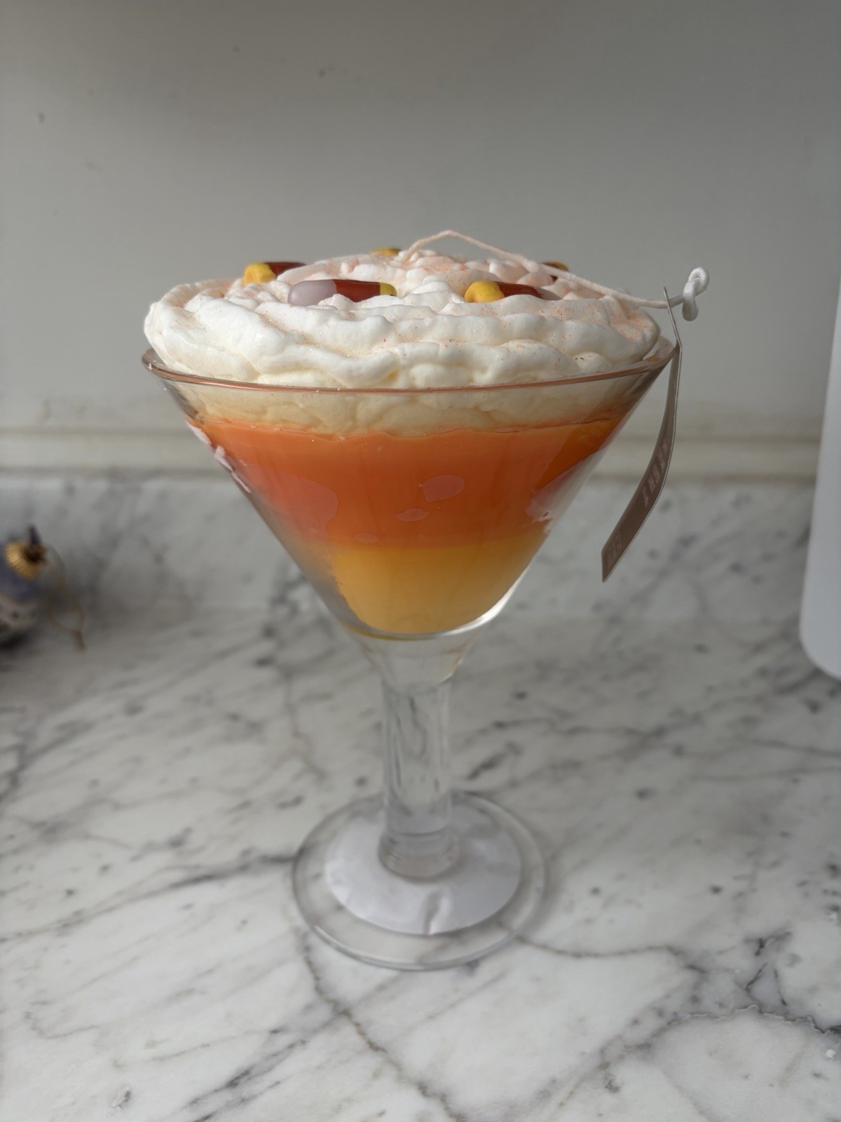Candy Corn Lane Halloween Martini Candle Large Scented Decor Candy Corn Lane Halloween Martini Candle Large Scented Decor
