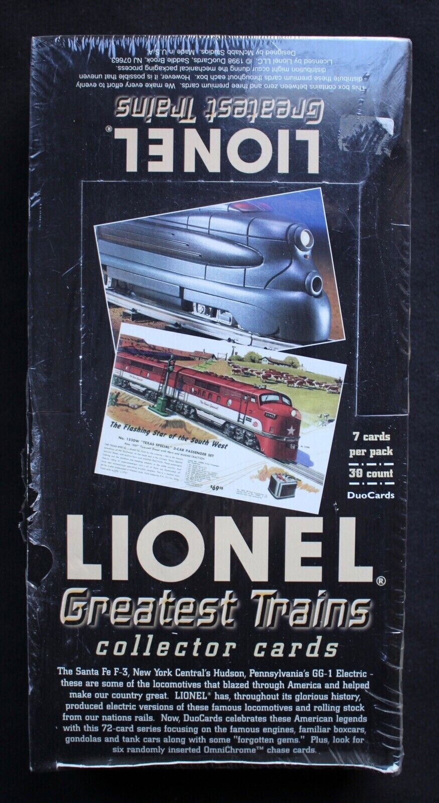Lionel Greatest Trains Card Box 30 Packs Duocards 1998