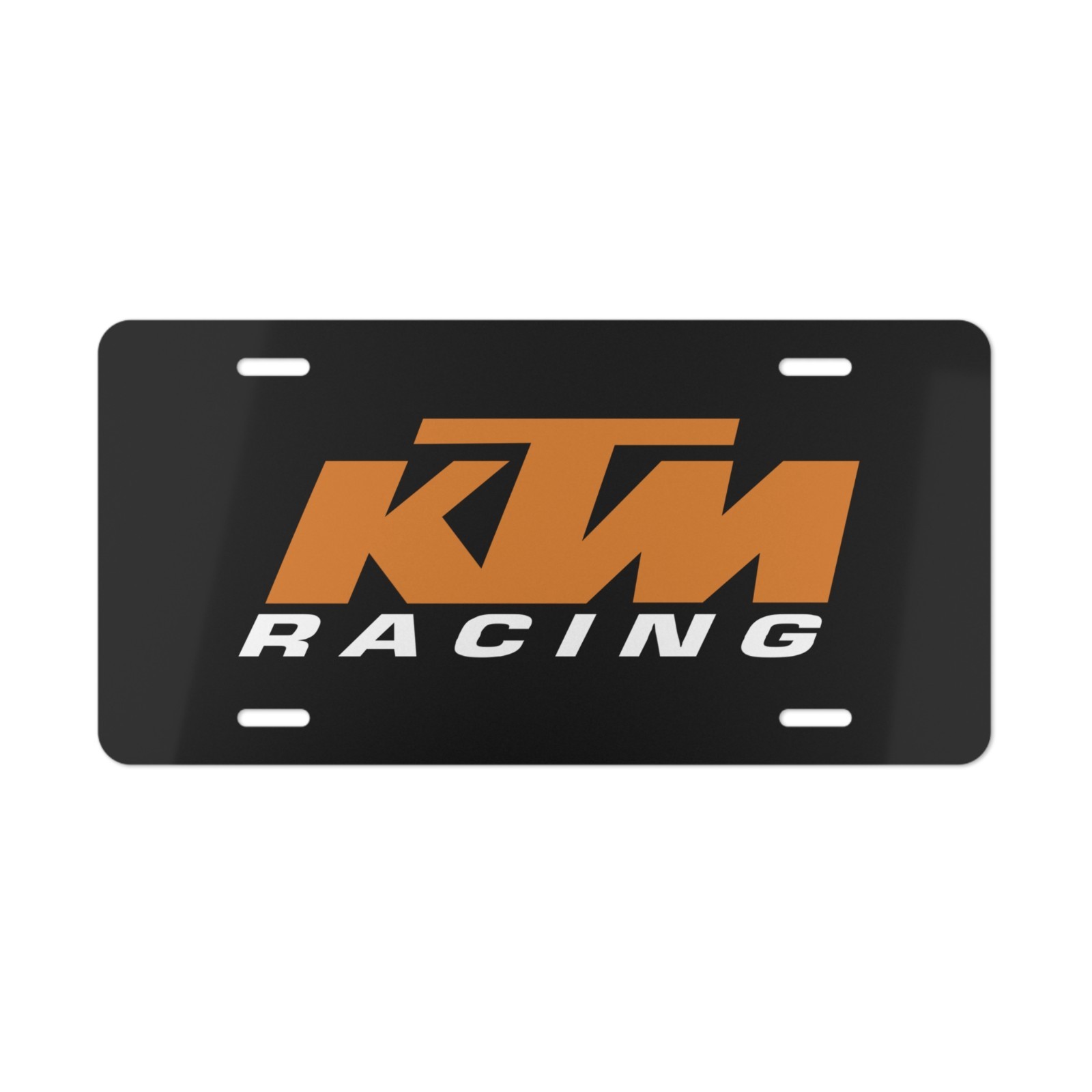 KTM Racing, License Plate Auto Car Tag Metal Aluminum (Black Background)