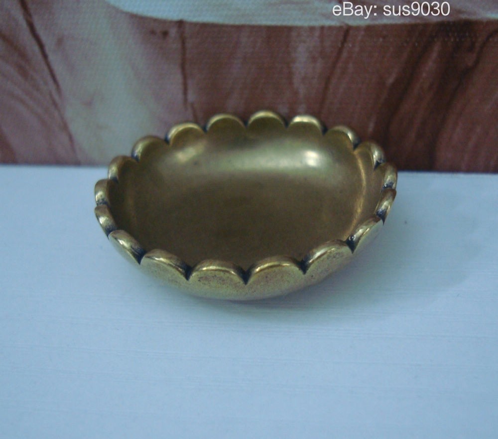 Vintage Solid Brass Rings Tray Plate Candle Holder