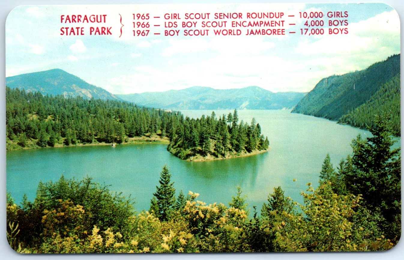 Postcard - Buttonhook Bay, Lake Pend Orielle, Farragut State Park - Idaho