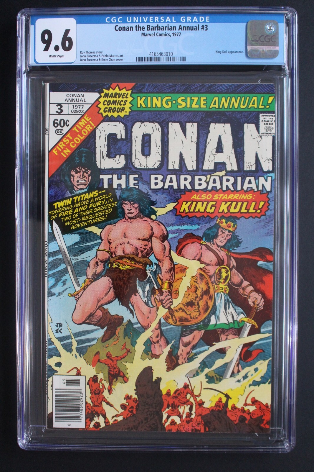 CONAN THE BARBARIAN ANNUAL #3 KING KULL Chaykin Neal Adams 1977 Buscema CGC 9.6