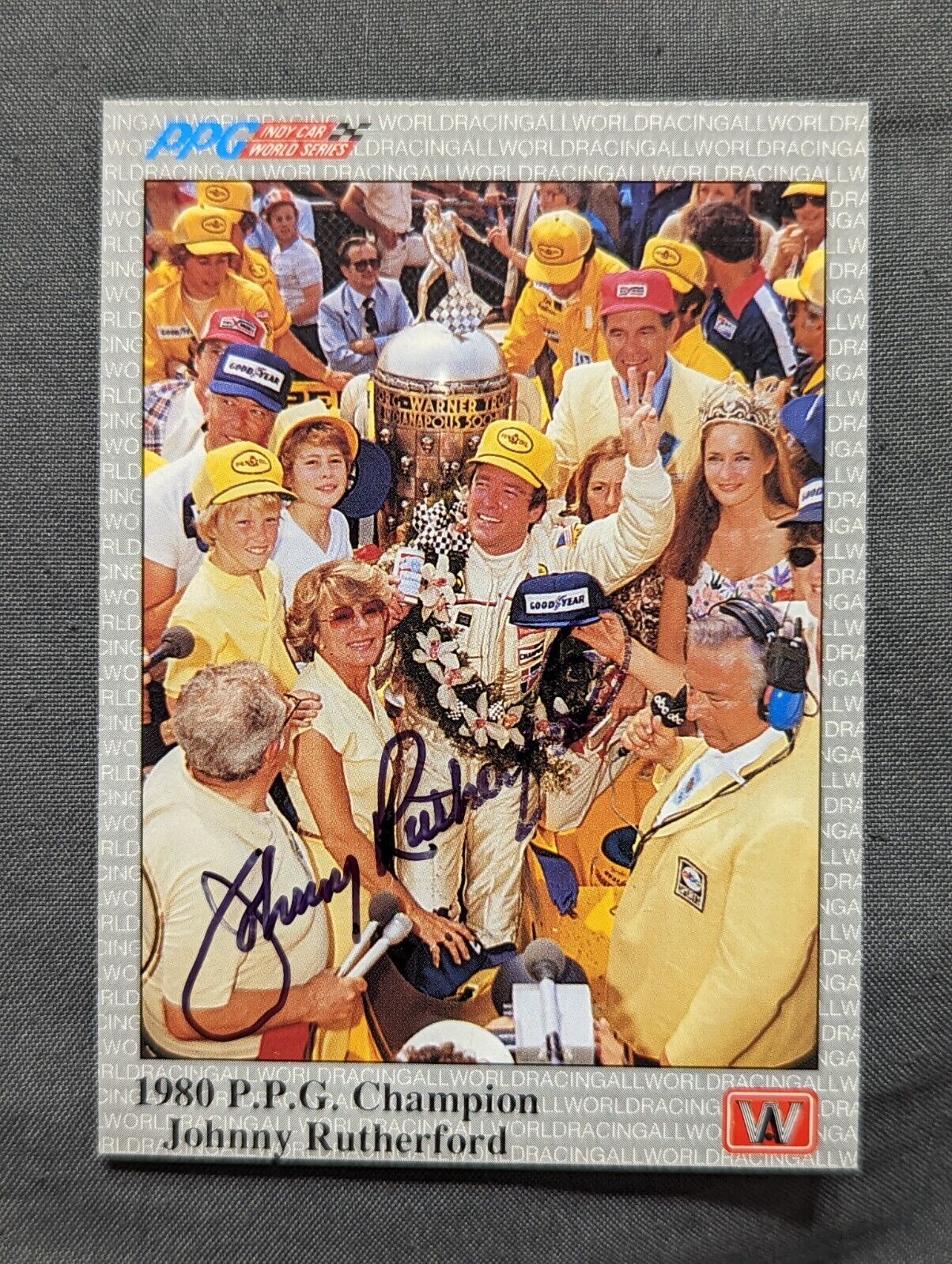 Johnny Rutherford Autographed Signed 1991 AW Sports Card Indy 500 Car Champion 